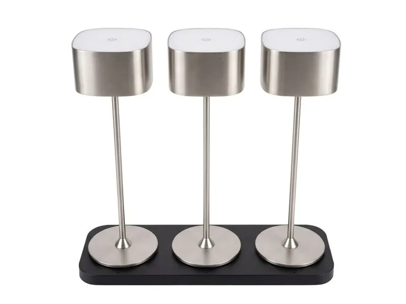 COCON Tischleuchte mit Ladestation Romantico, 3 Stück, Silber COCON Tischleuchte mit Ladestation Romantico, 3 Stück, Silber
