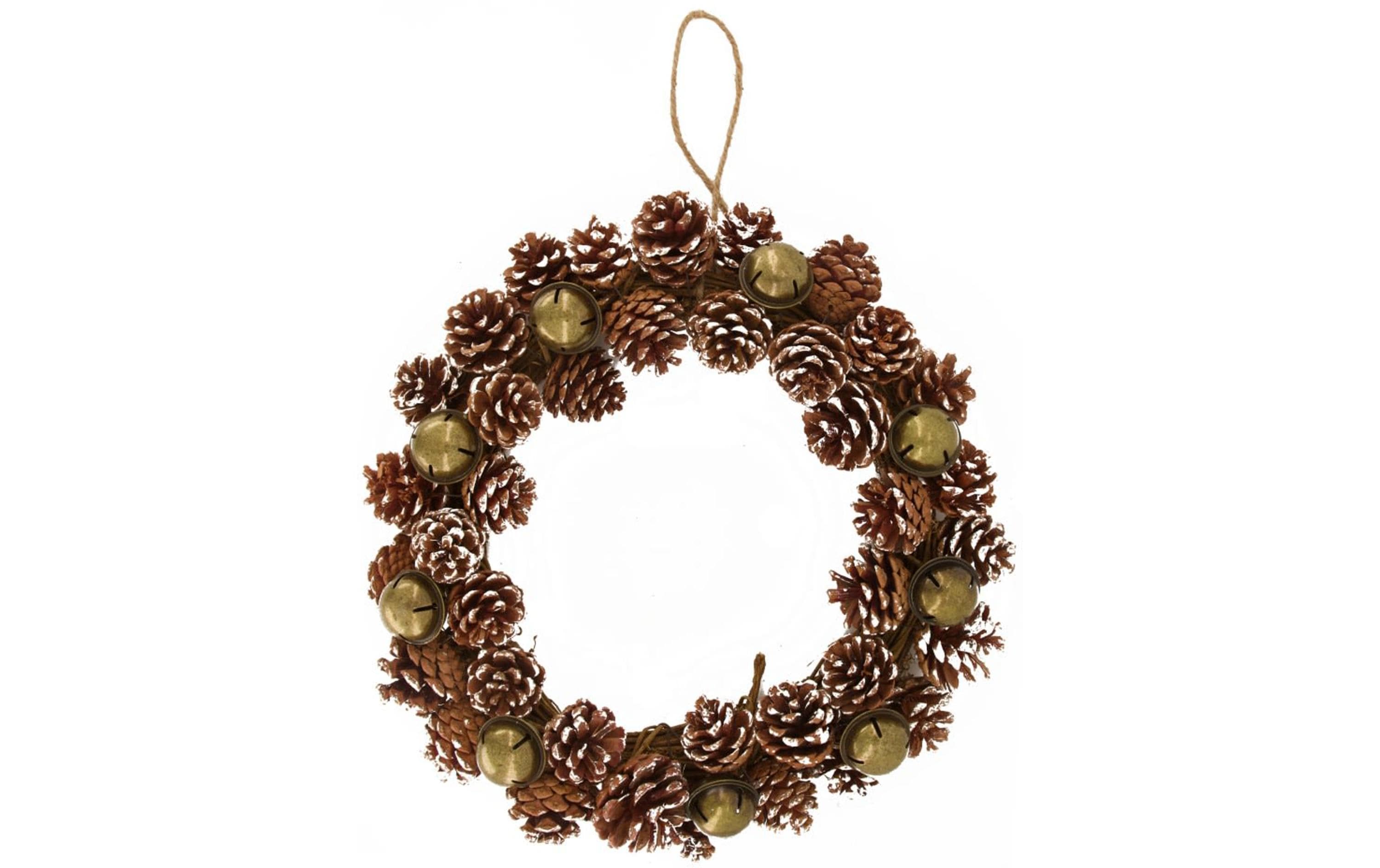 CHALET Aufhänger Tannenzapfenkranz 38 cm, Gold