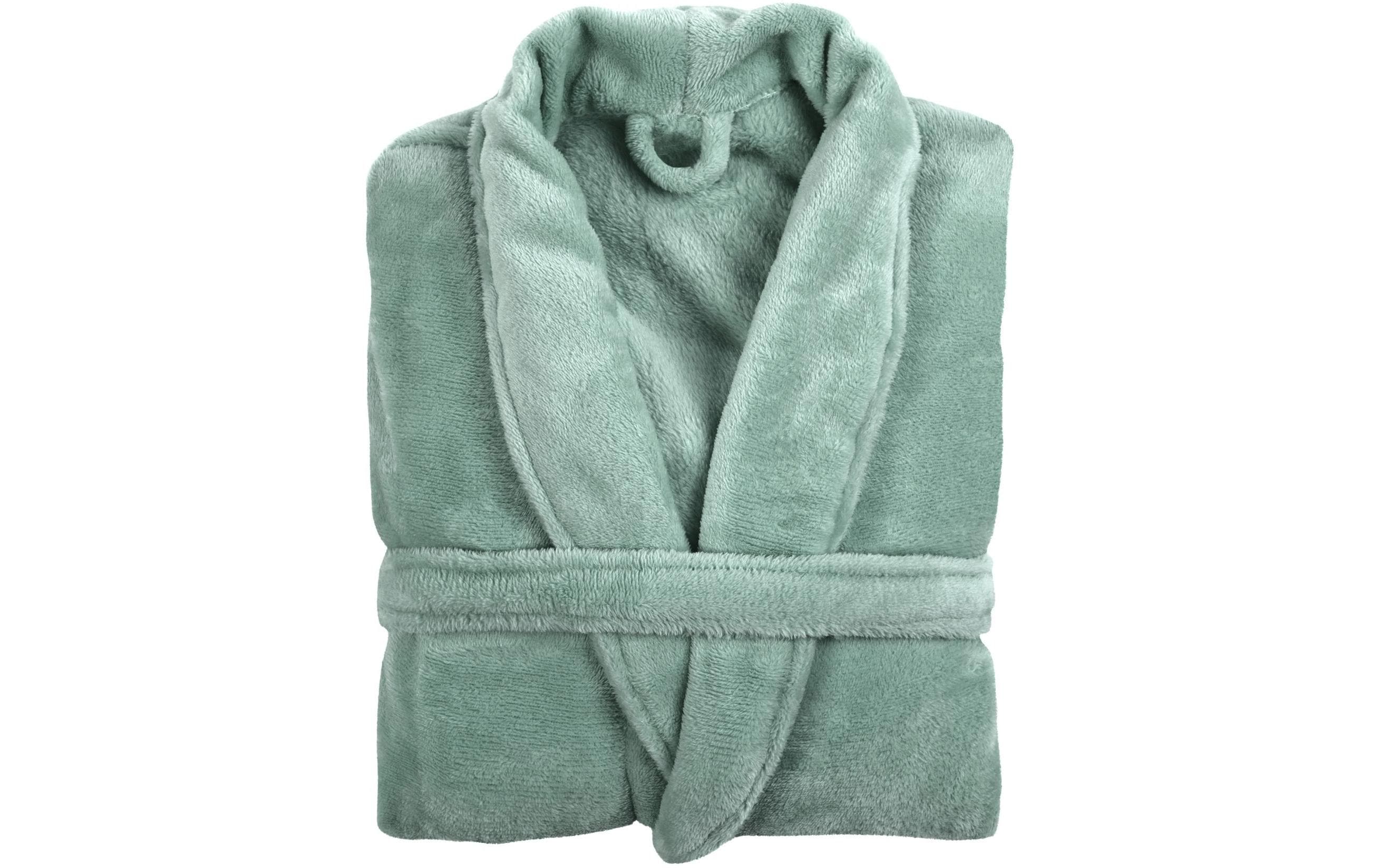 Tiseco Bademantel Cosy Mikroflanell Grün
