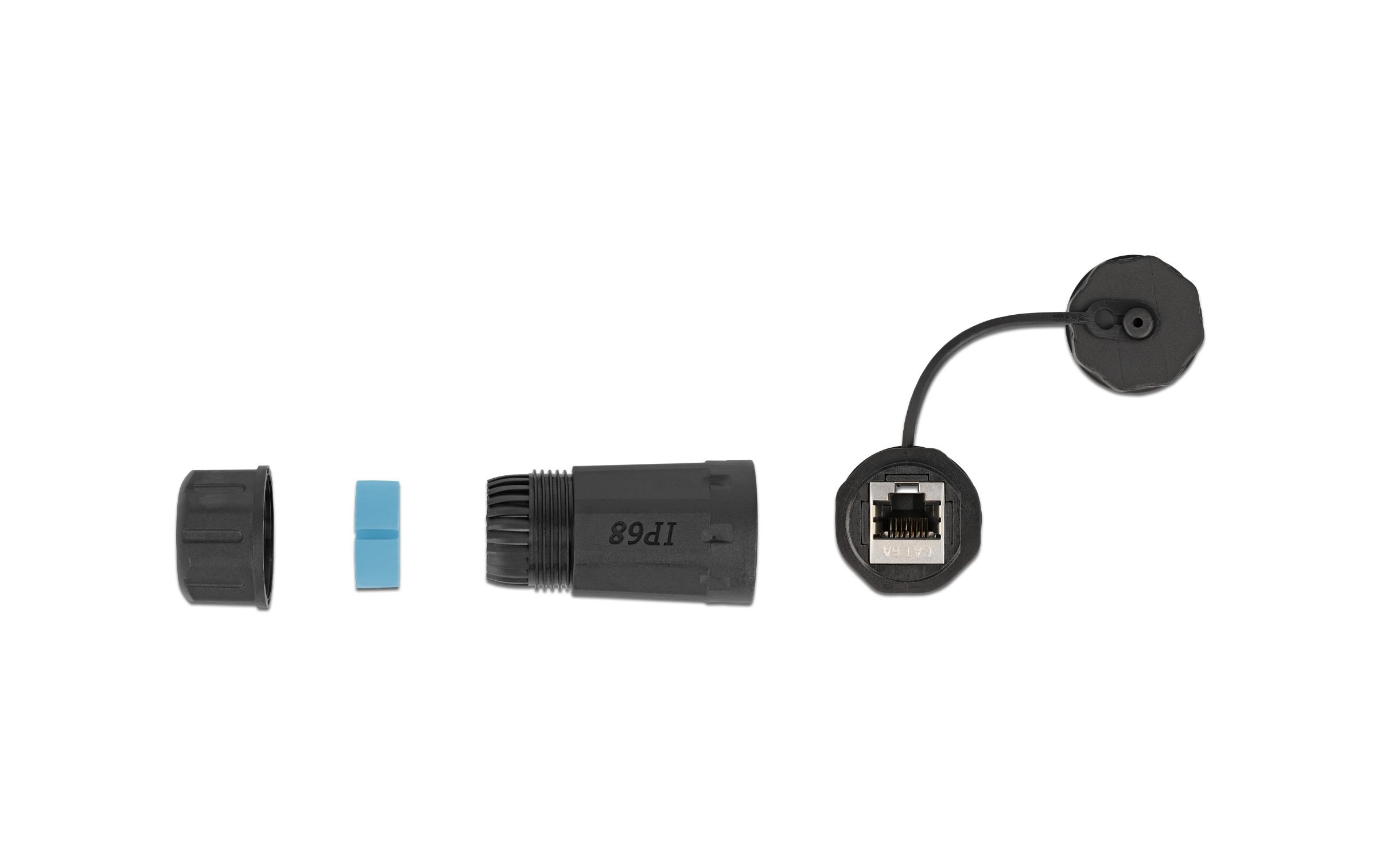 Delock Kupplung RJ-45, Cat.6A, Blau, wasserfest, 1 Stück Delock Kupplung RJ-45, Cat.6A, Blau, wasserfest, 1 Stück