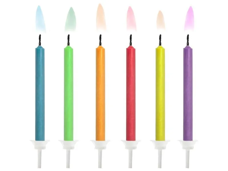 Partydeco Kerze bunte Flammen, 6 Stück Partydeco Kerze bunte Flammen, 6 Stück