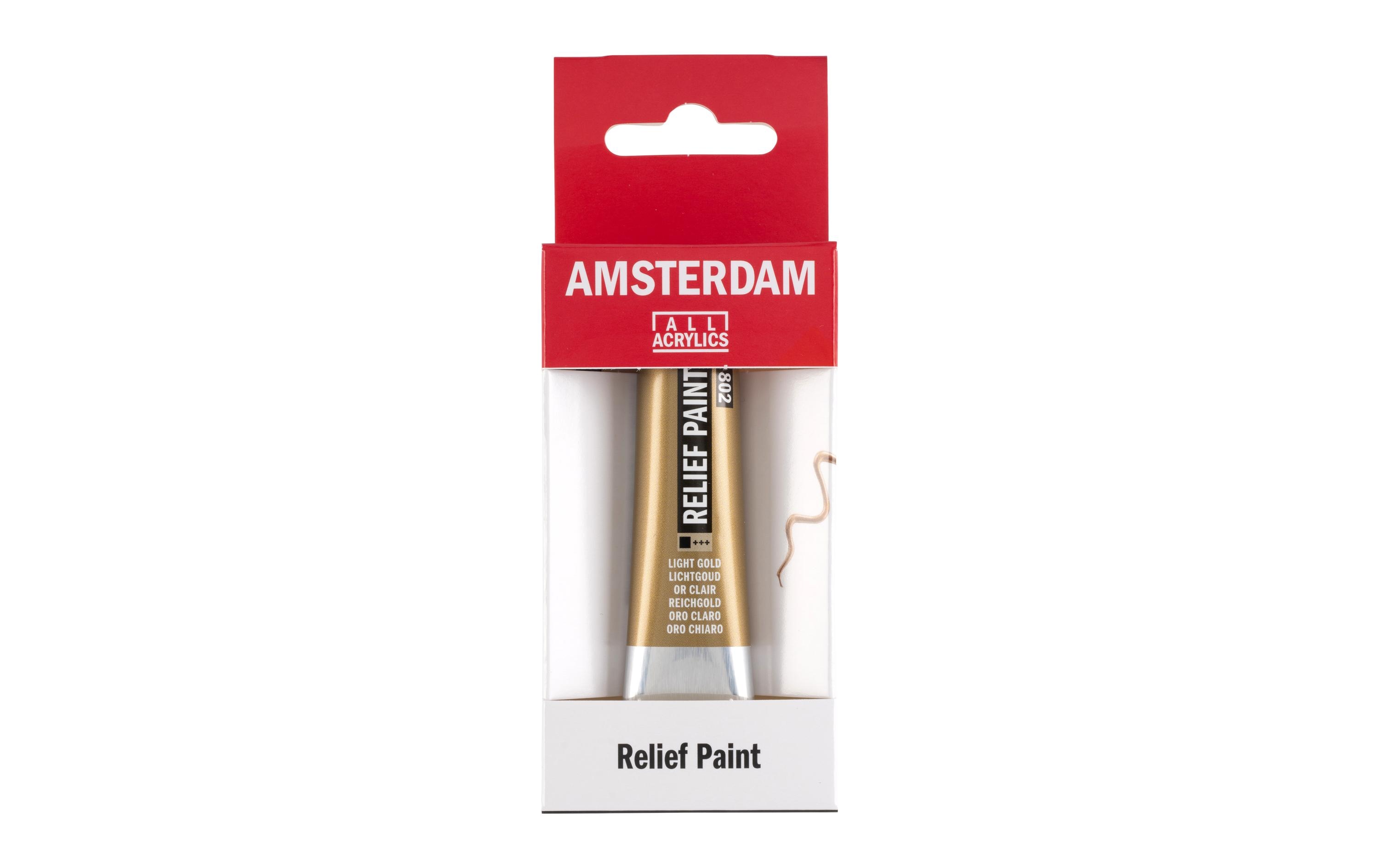 Amsterdam Acrylfarbe Reliefpaint 802 Hellgold deckend, 20 ml Amsterdam Acrylfarbe Reliefpaint 802 Hellgold deckend, 20 ml