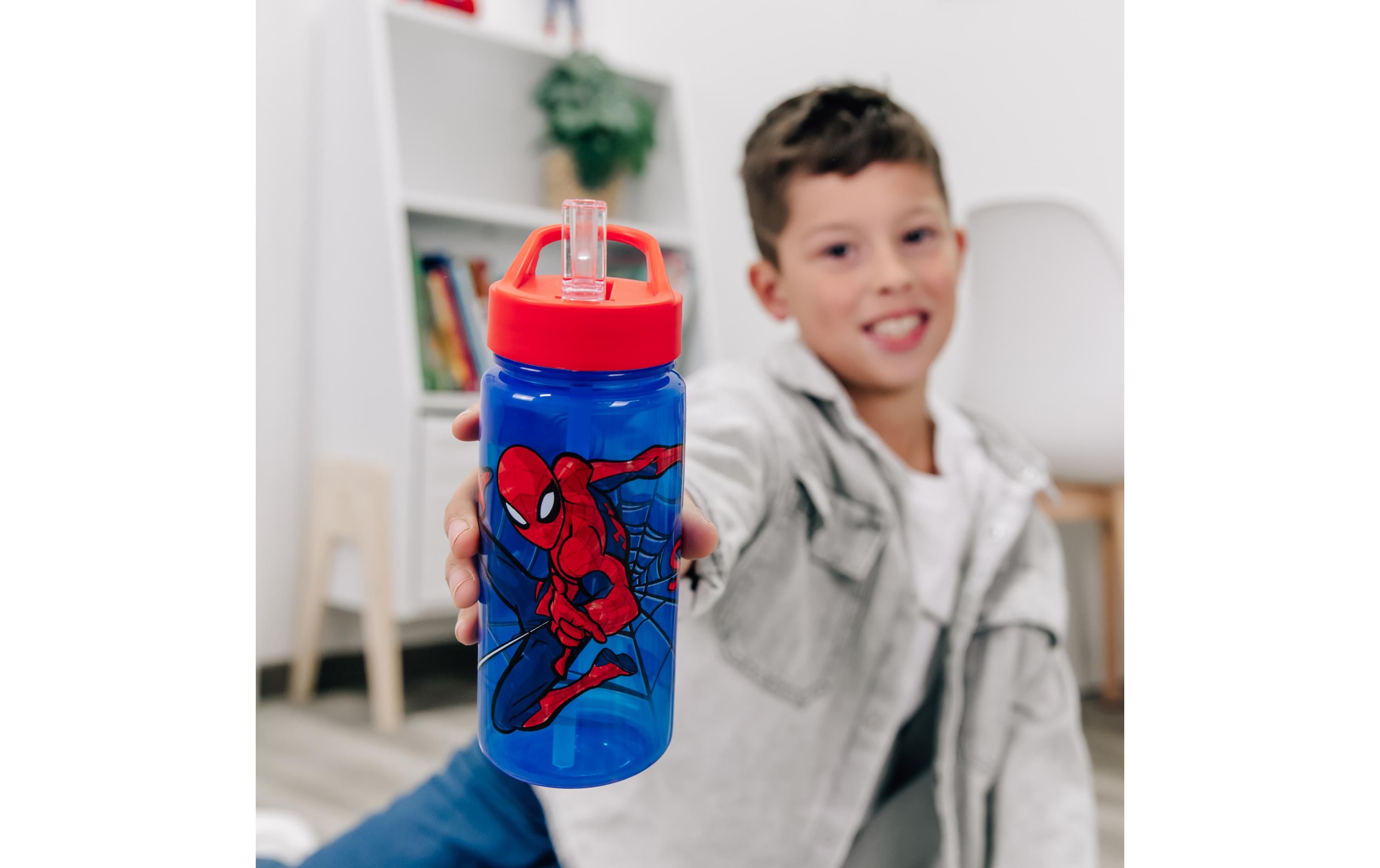 Scooli Trinkflasche Spiderman 500 ml, Blau/Rot