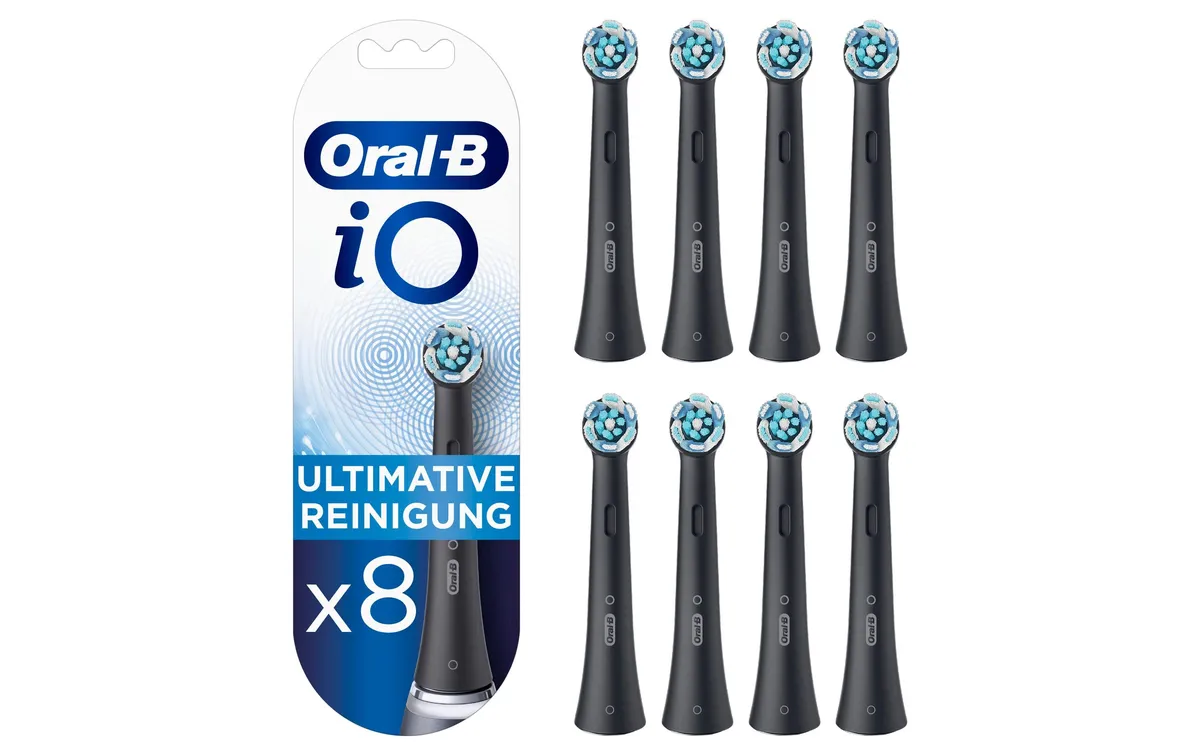 Oral-B Zahnbürstenkopf iO Ultimative Reinigung, Schwarz, 8 Stück