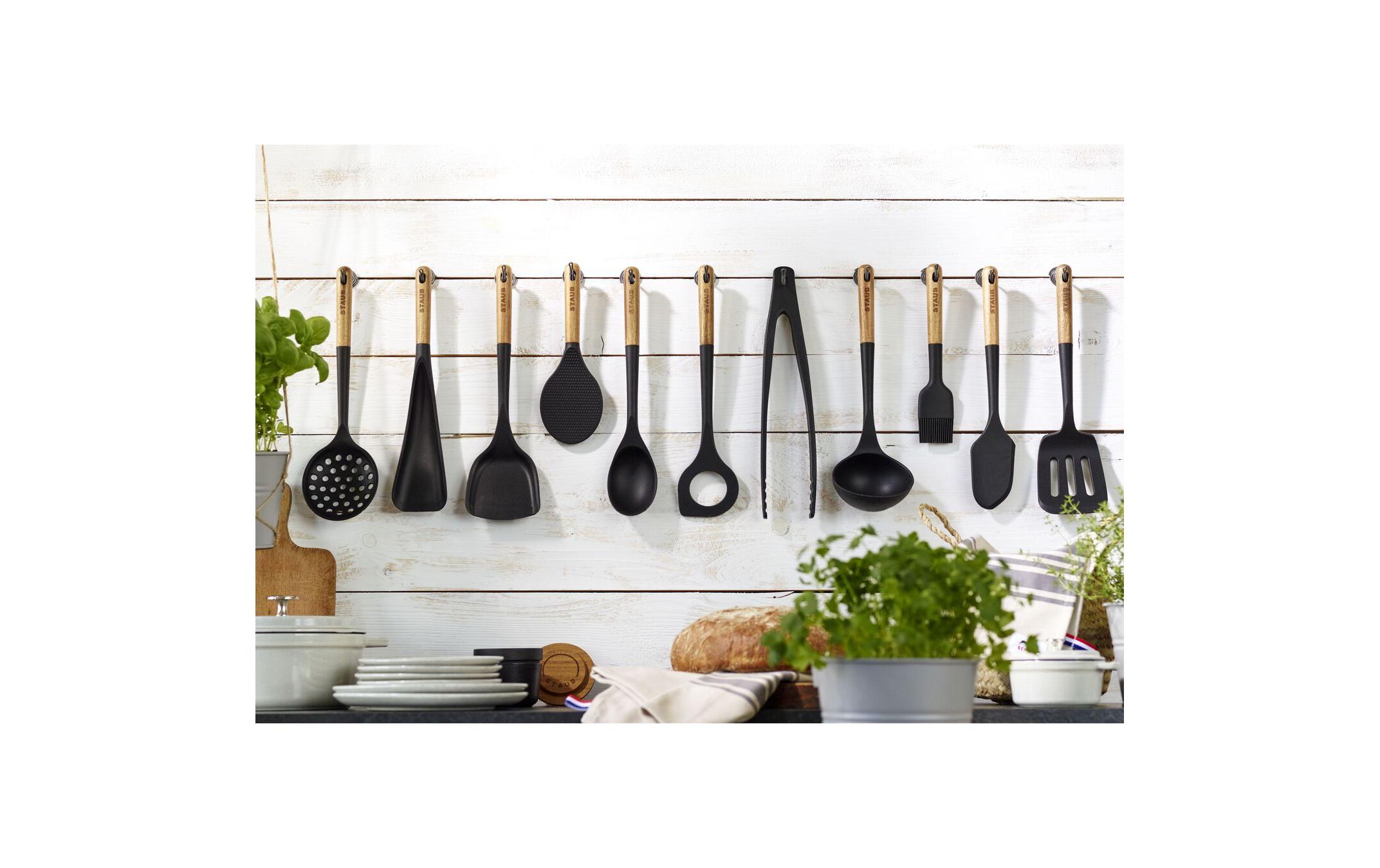 Staub Kochlöffel mit Loch Braun/Schwarz