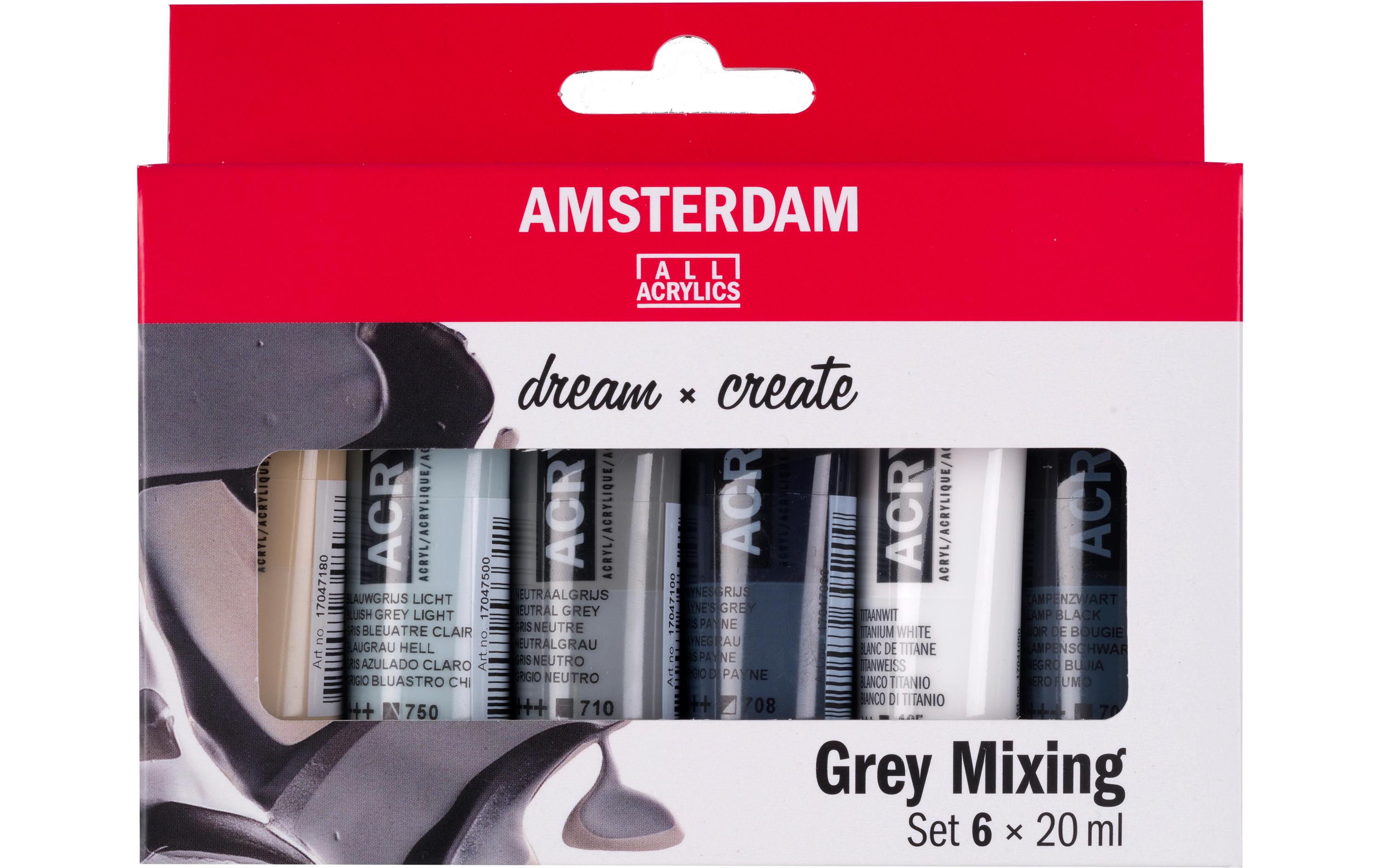 Amsterdam Acrylfarbe Set Grey Mixing 6 Tuben à 20 ml