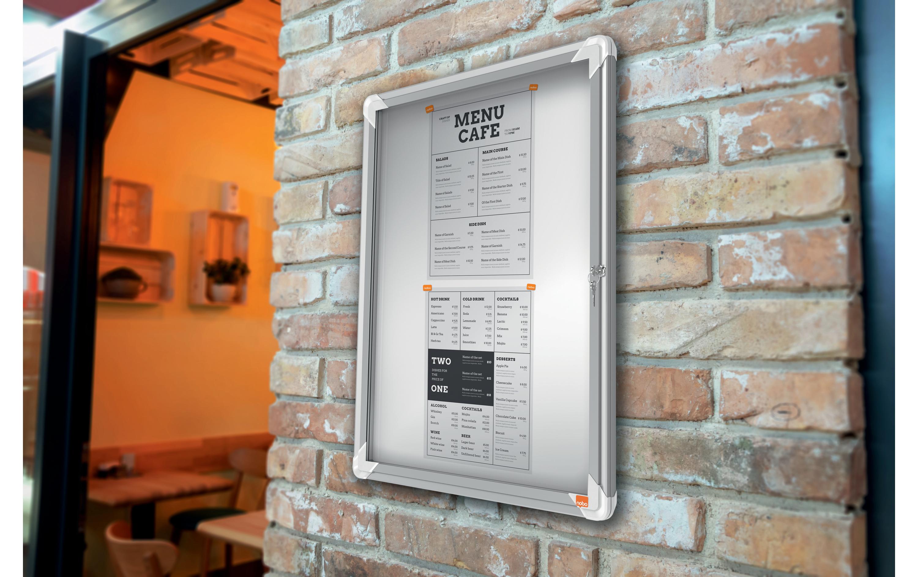 Nobo Premium Plus Schaukasten für Innenbereich 4 x A4, magnetisch