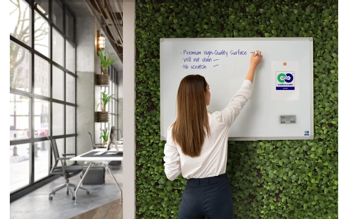 Bi-Office Magnethaftendes Whiteboard Earth 100 cm x 150 cm, Weiss Bi-Office Magnethaftendes Whiteboard Earth 100 cm x 150 cm, Weiss