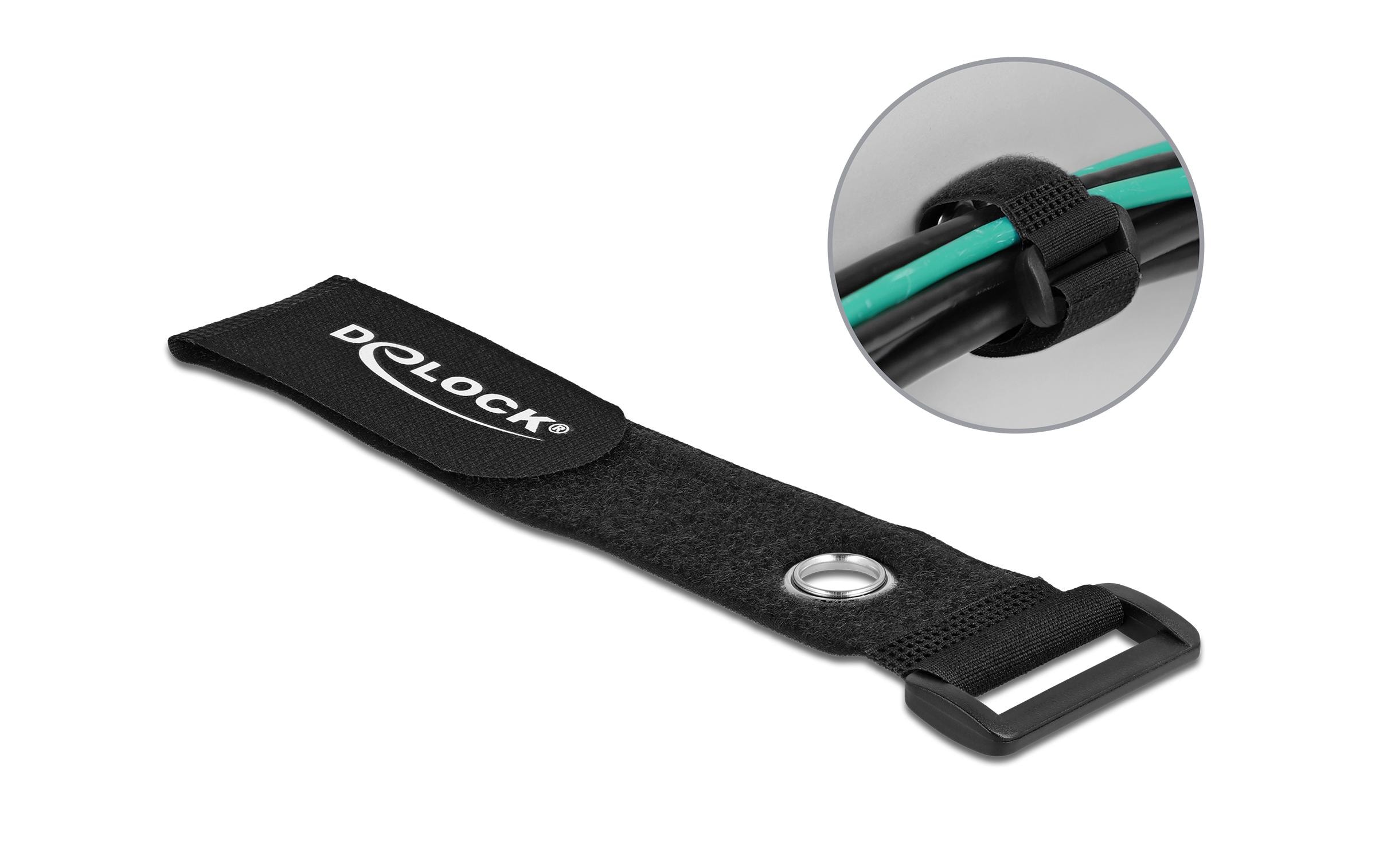 Delock Klettkabelbinder Schwarz 280 mm x 38 mm 3 Stück