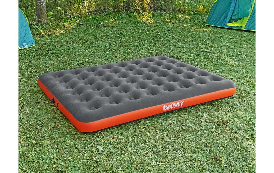 Bestway Luftbett Roll und Relax Queen Grau/Rot, 203 x 152