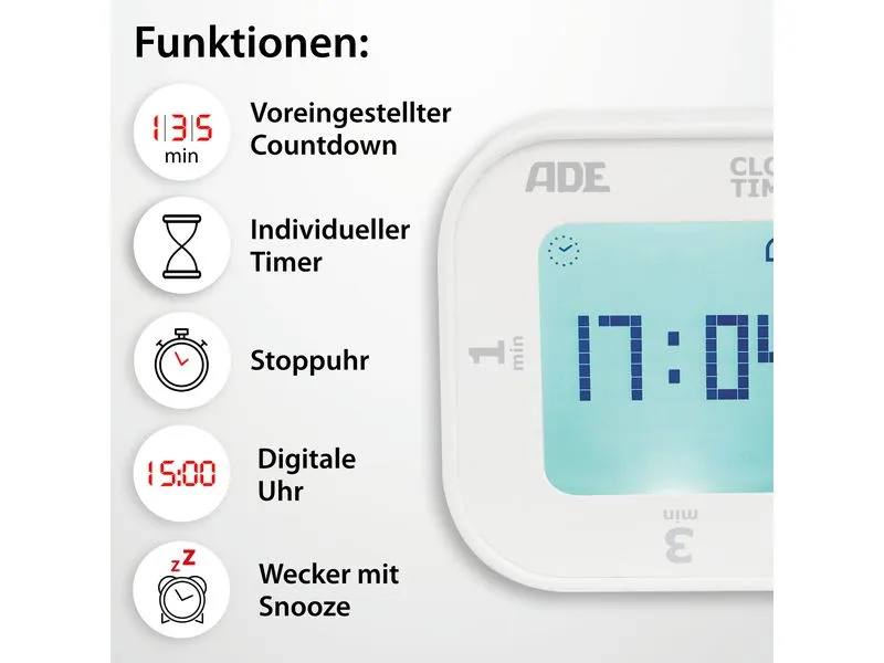 ADE Küchentimer Weiss
