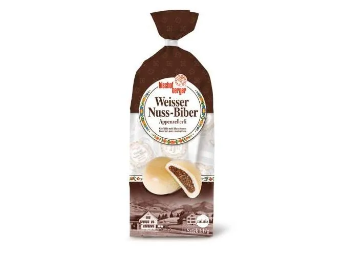 Bischofberger Guetzli Weisser Nuss-Biber Mini 11 x 17 g