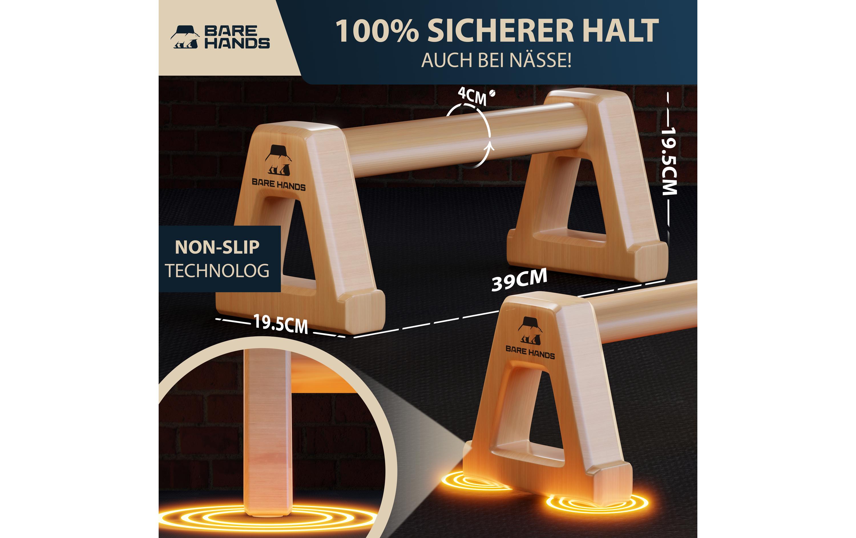 Bare Hands Liegestützgriffe Gr. XL