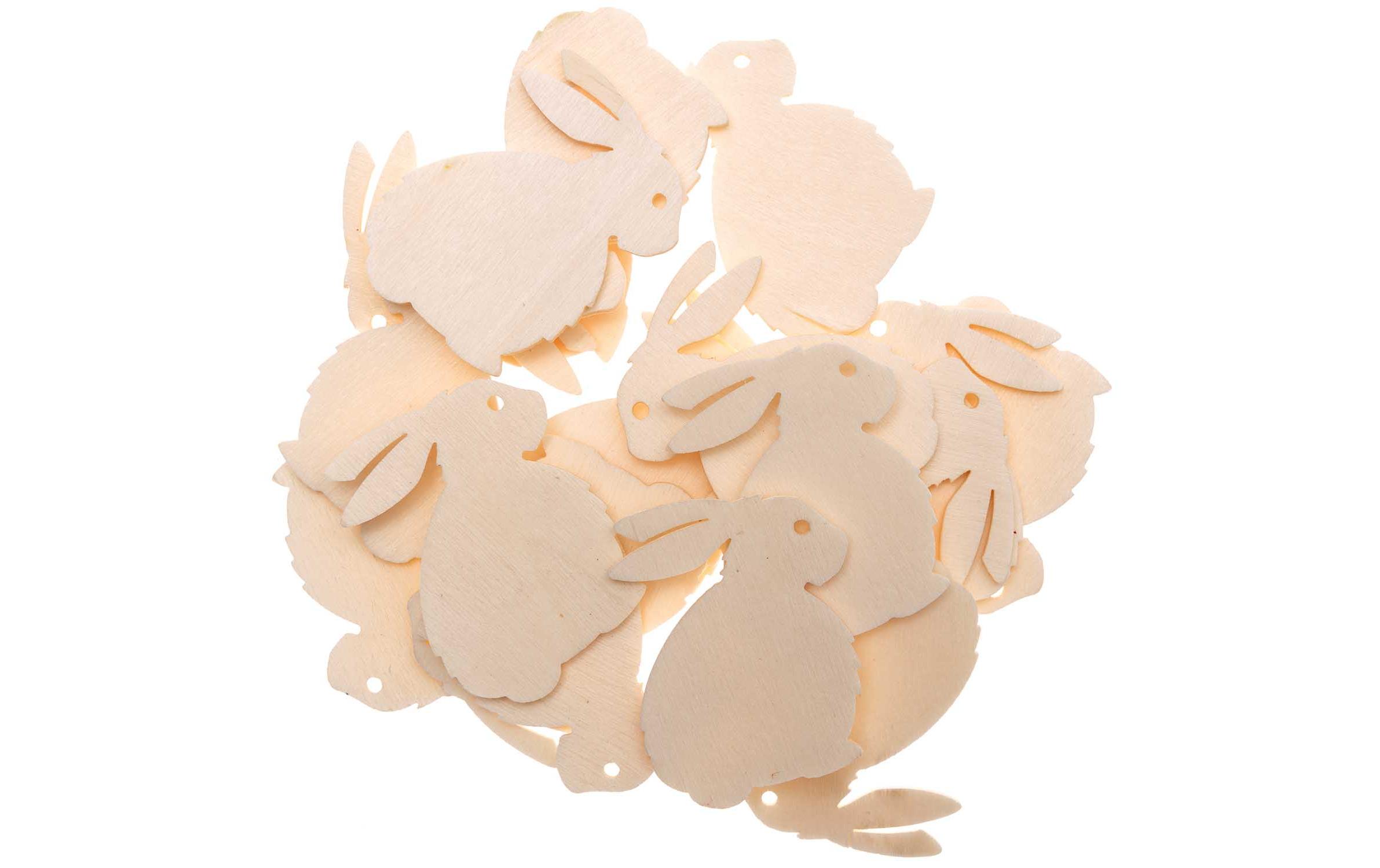 Rico Design Streudeko Hase gross 24 Stück, Nature