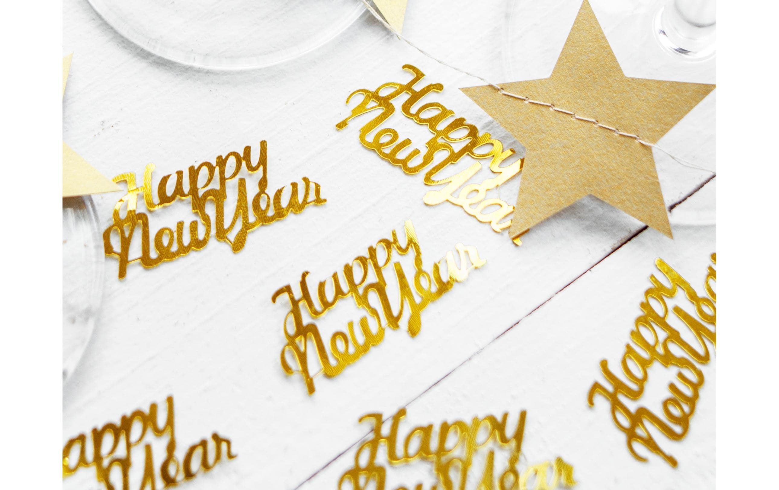 Partydeco Streudeko Happy New Year 4 x 2 cm, 3 g