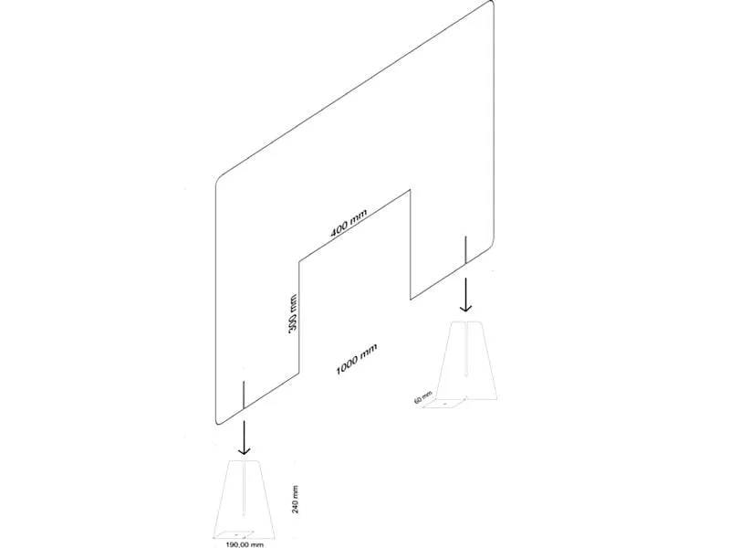 Diverse Schutzwand Version 3, 100 x 67 x 0.4 cm Diverse Schutzwand Version 3, 100 x 67 x 0.4 cm