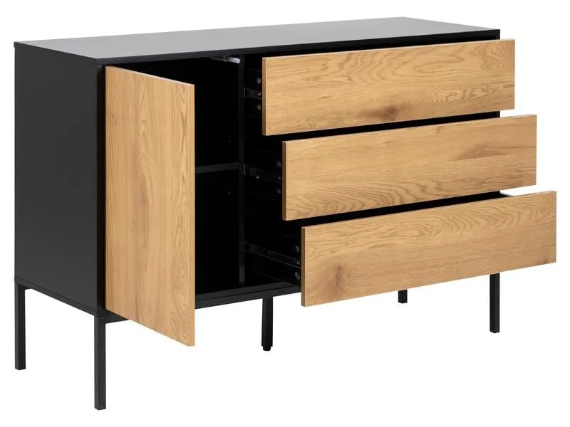 AC Design Sideboard Seaford 120 x 40 x 82 cm, Nature/Schwarz AC Design Sideboard Seaford 120 x 40 x 82 cm, Nature/Schwarz