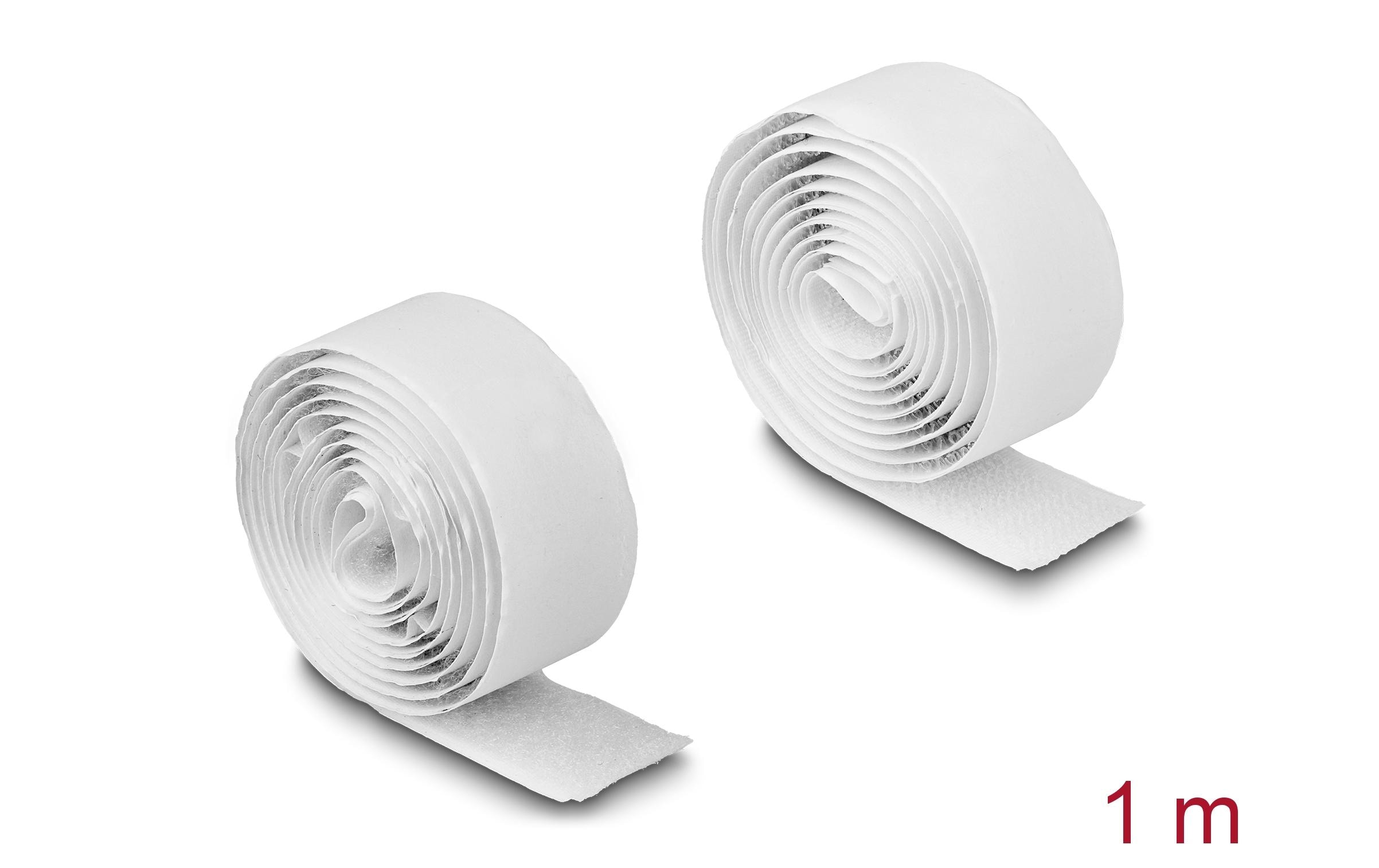 Delock Klettband 1 m x 20 mm mit Haft- und Flauschband, Weiss Delock Klettband 1 m x 20 mm mit Haft- und Flauschband, Weiss