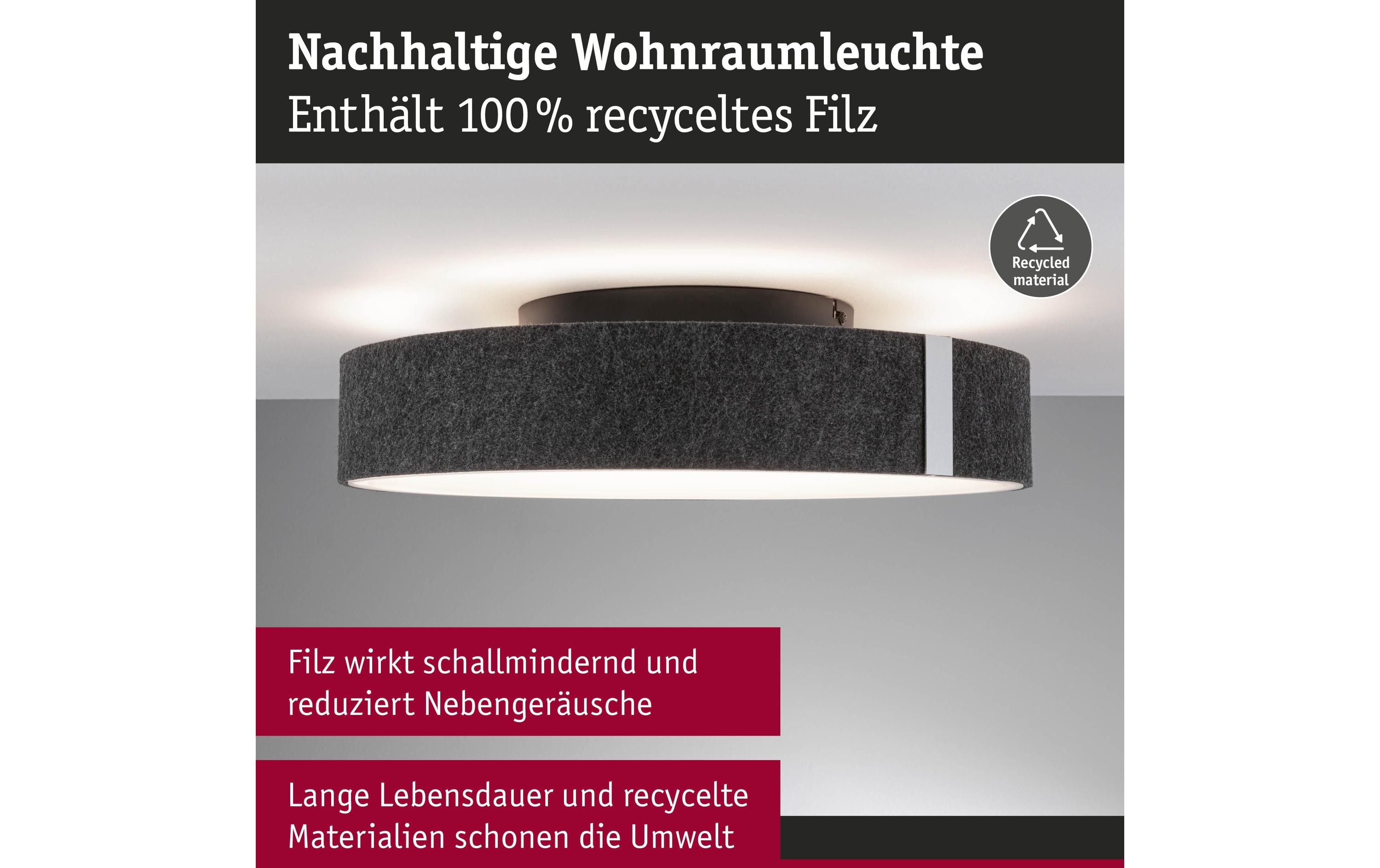 Paulmann LED Deckenleuchte Malika 2700K 29W Anthrazit