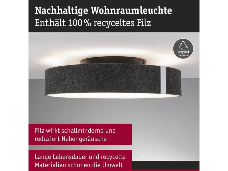 Paulmann LED Deckenleuchte Malika 2700K 29W Anthrazit