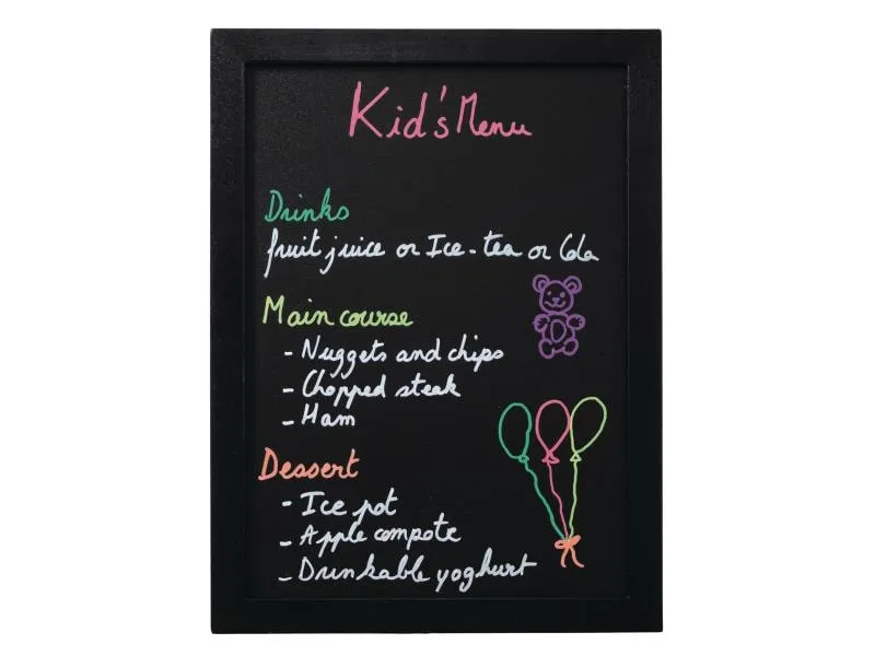 Securit Wandtafel Woody 30 x 40 cm Schwarz