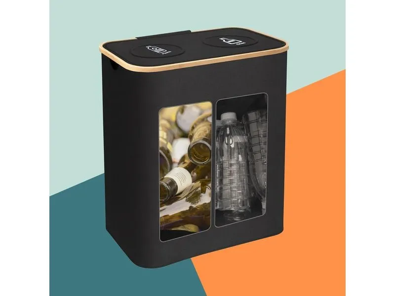 relaxdays Recyclingbehälter 140 L Schwarz