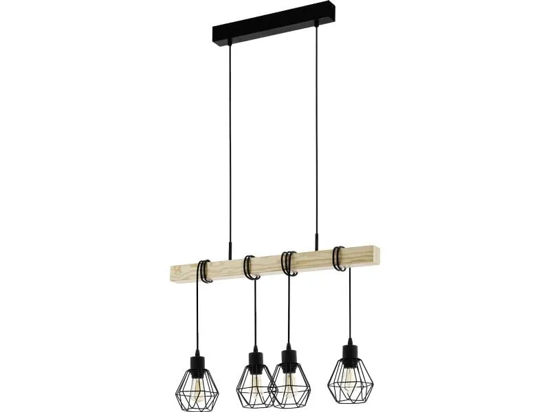 EGLO Leuchten Pendelleuchte TOWNSHEND 5 schwarz exkl. E27 4x60W EGLO Leuchten Pendelleuchte TOWNSHEND 5 schwarz exkl. E27 4x60W
