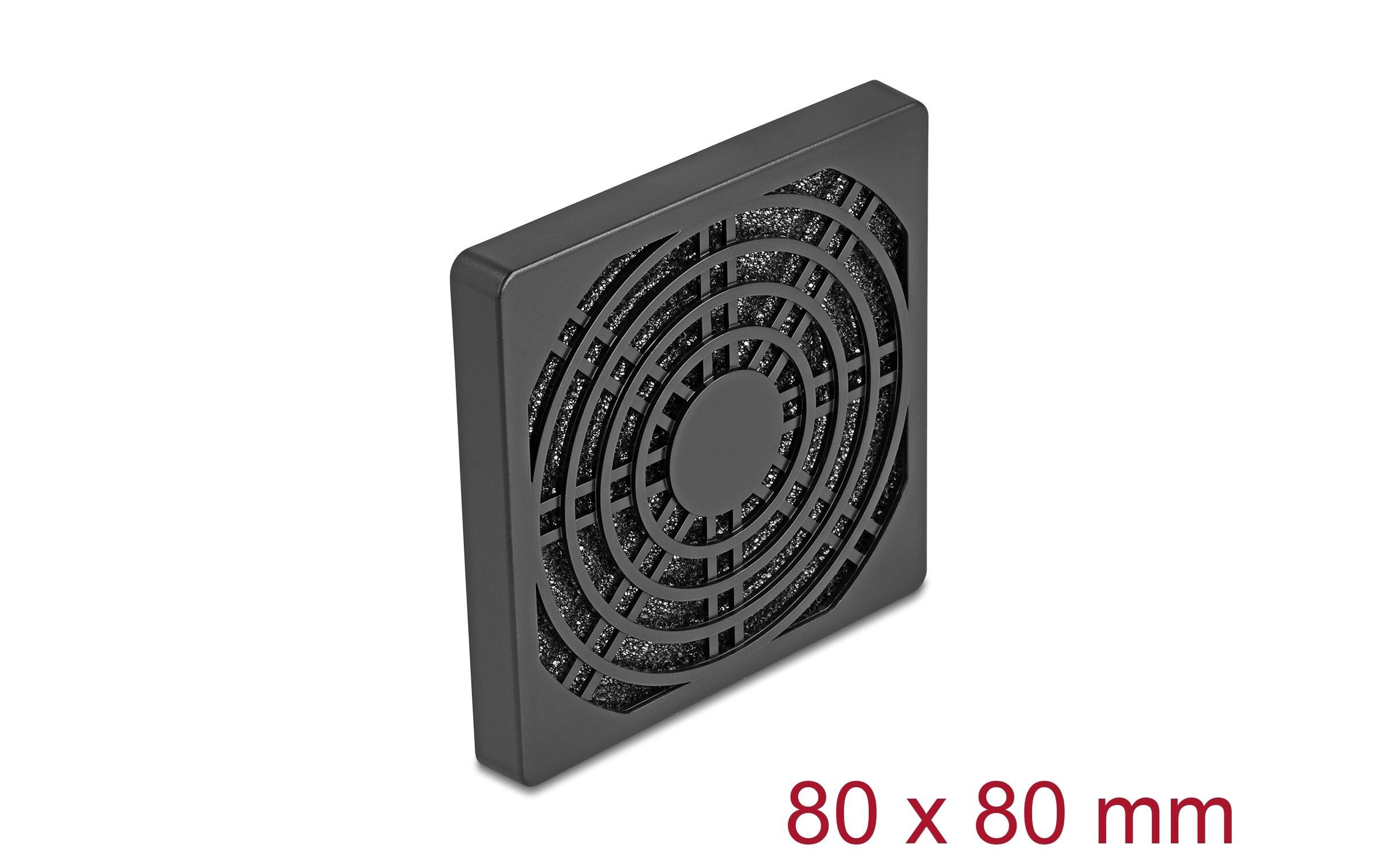 Delock Lüftergitter mit Staubfilter 80 x 80 mm