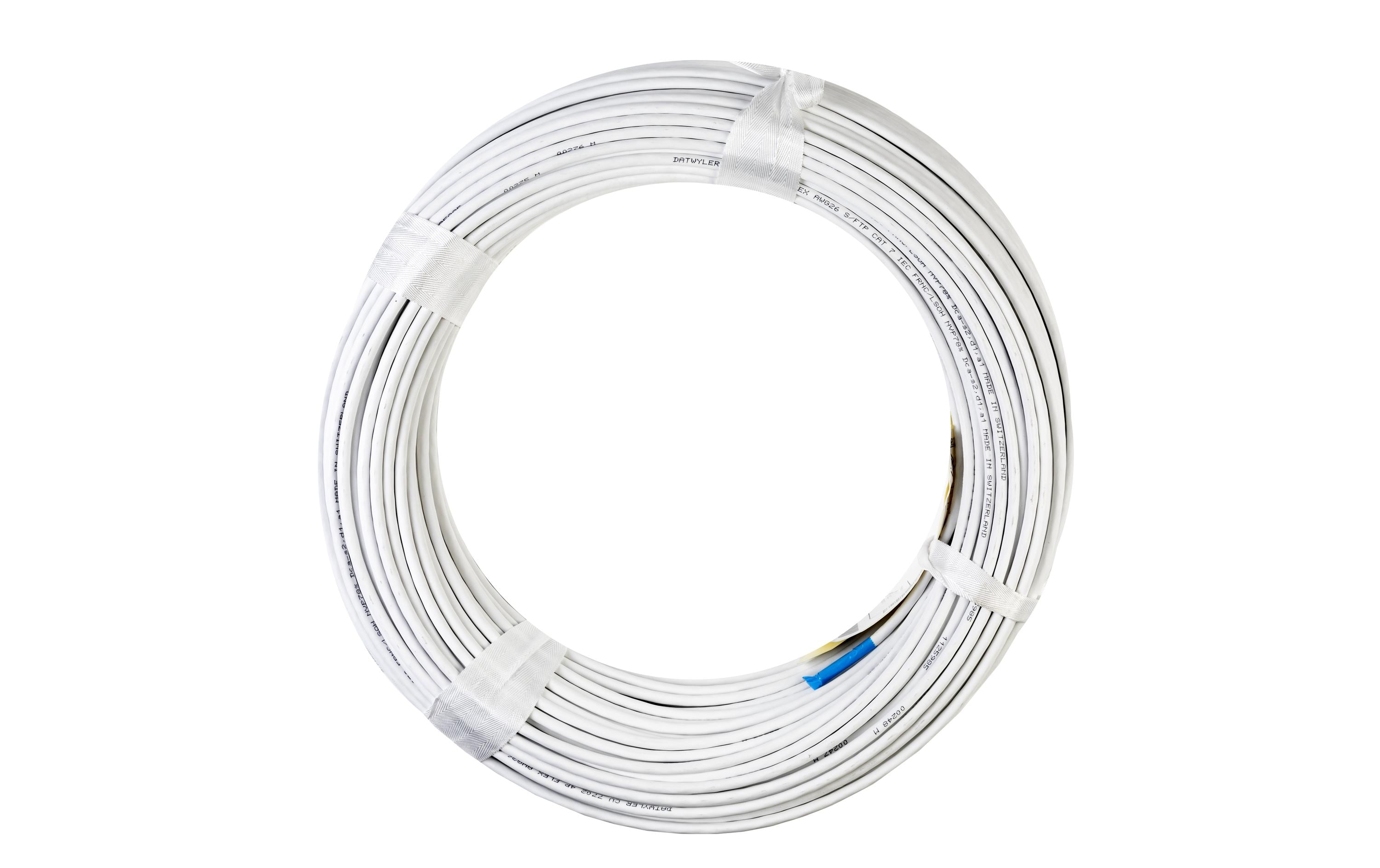 Dätwyler IT Infra Rangierkabel CU 7702 4P flex TC Cat 7, S/FTP, 100 m, Weiss Dätwyler IT Infra Rangierkabel CU 7702 4P flex TC Cat 7, S/FTP, 100 m, Weiss