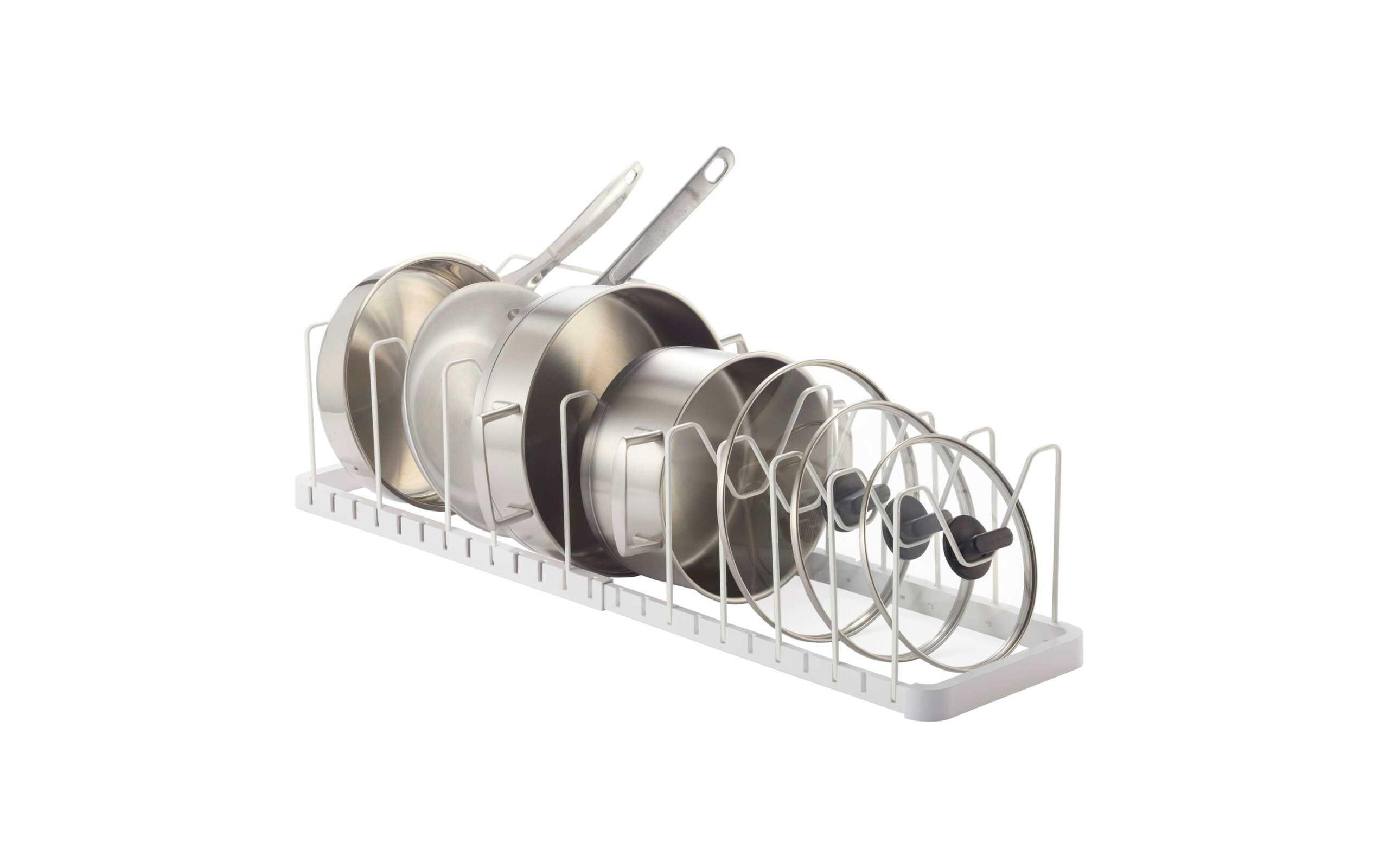 Yamazaki Deckel- und Pfannenhalter Tower Weiss