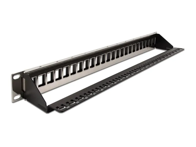 Delock Patchpanel Keystone 24 Port mit Entlastungsschiene 19 Rack Delock Patchpanel Keystone 24 Port mit Entlastungsschiene 19 Rack