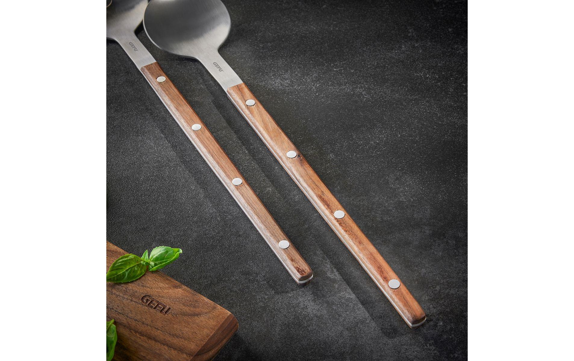 GEFU Salatbesteck Fligo 2-teilig, Braun/Silber