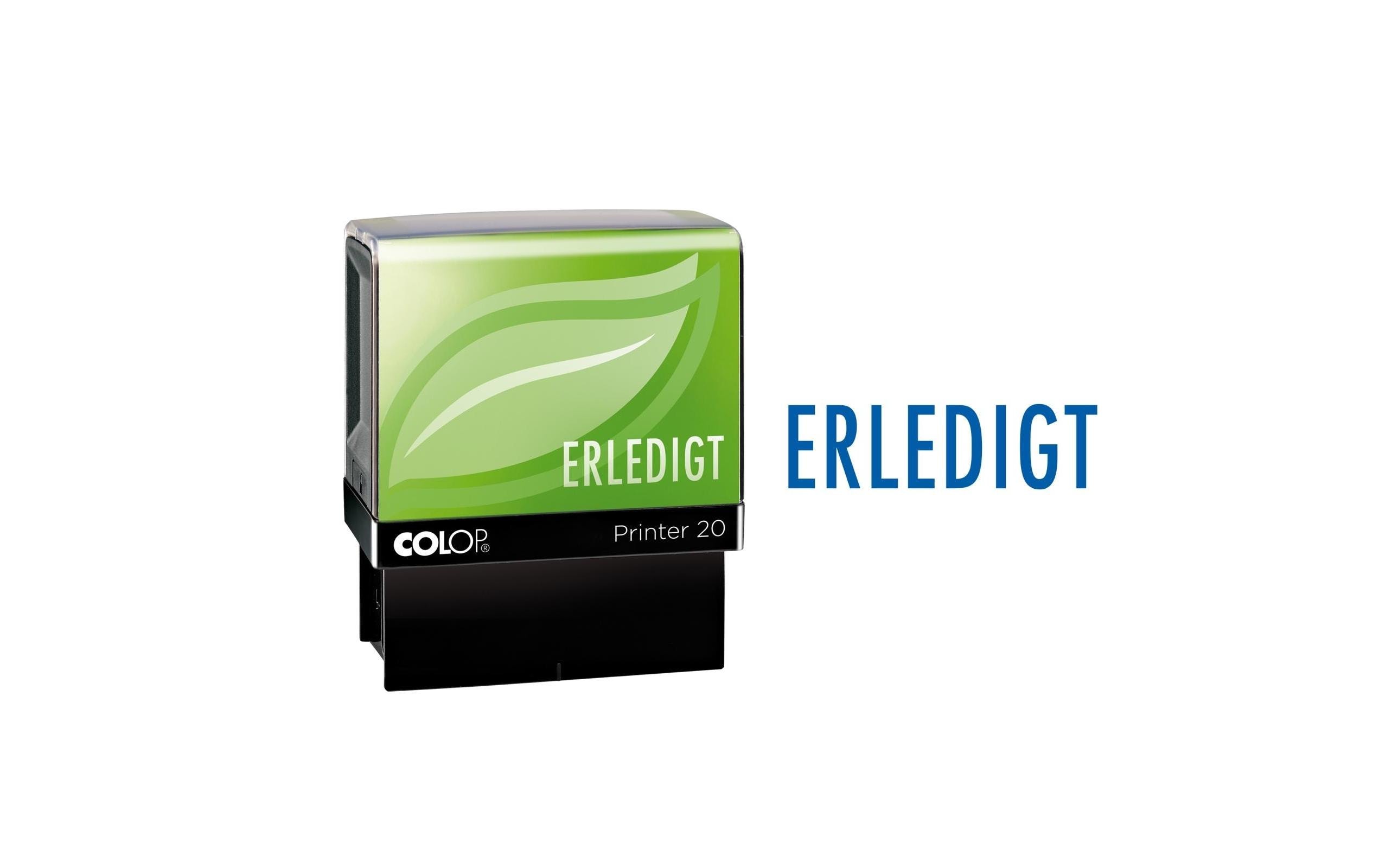 Colop Wort- und Datumsstempel Green Line «ERLEDIGT», Blau