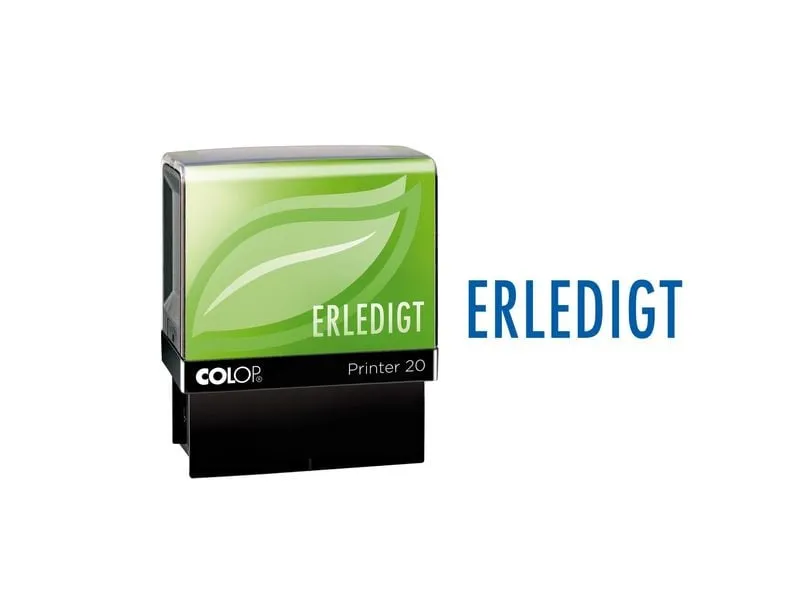 Colop Wort- und Datumsstempel Green Line «ERLEDIGT», Blau Colop Wort- und Datumsstempel Green Line «ERLEDIGT», Blau
