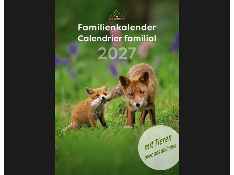Calendaria Familienkalender 2027 mit Tiermotiven, 21 x 27.9 cm Calendaria Familienkalender 2027 mit Tiermotiven, 21 x 27.9 cm