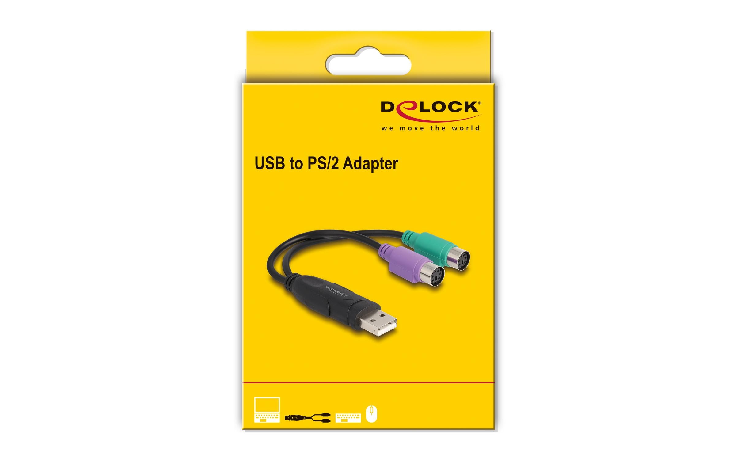 Delock USB-Adapter USB-A Stecker - PS/2