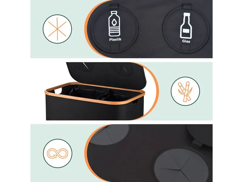 relaxdays Recyclingbehälter 140 L Schwarz relaxdays Recyclingbehälter 140 L Schwarz