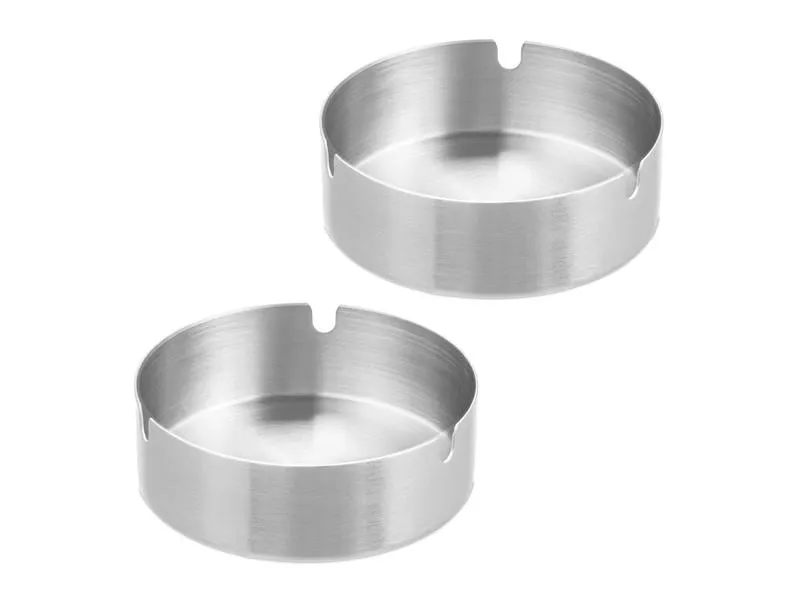 relaxdays Aschenbecher 2er Set Silber relaxdays Aschenbecher 2er Set Silber