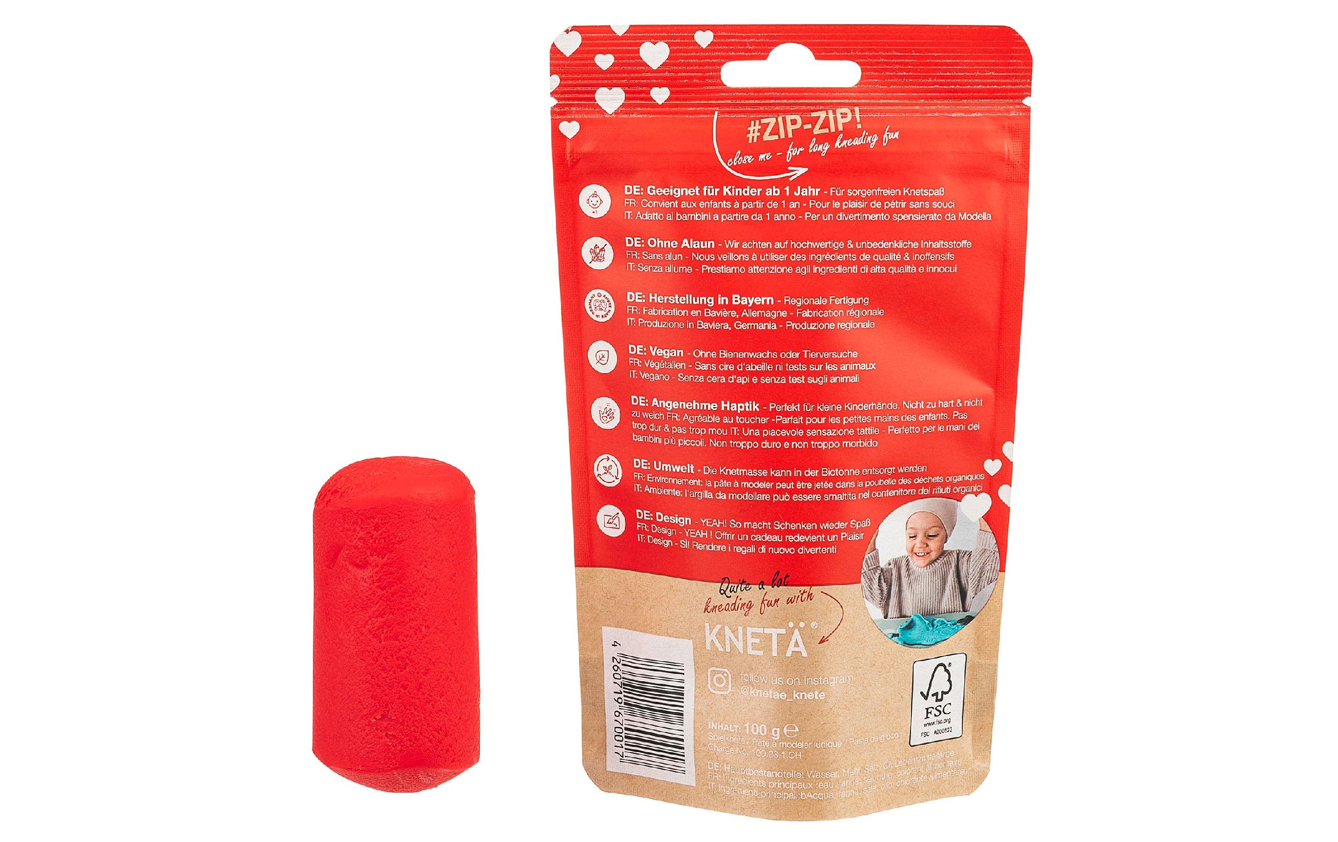 KNETÄ Vegane Spielknete Rot 100 g KNETÄ Vegane Spielknete Rot 100 g