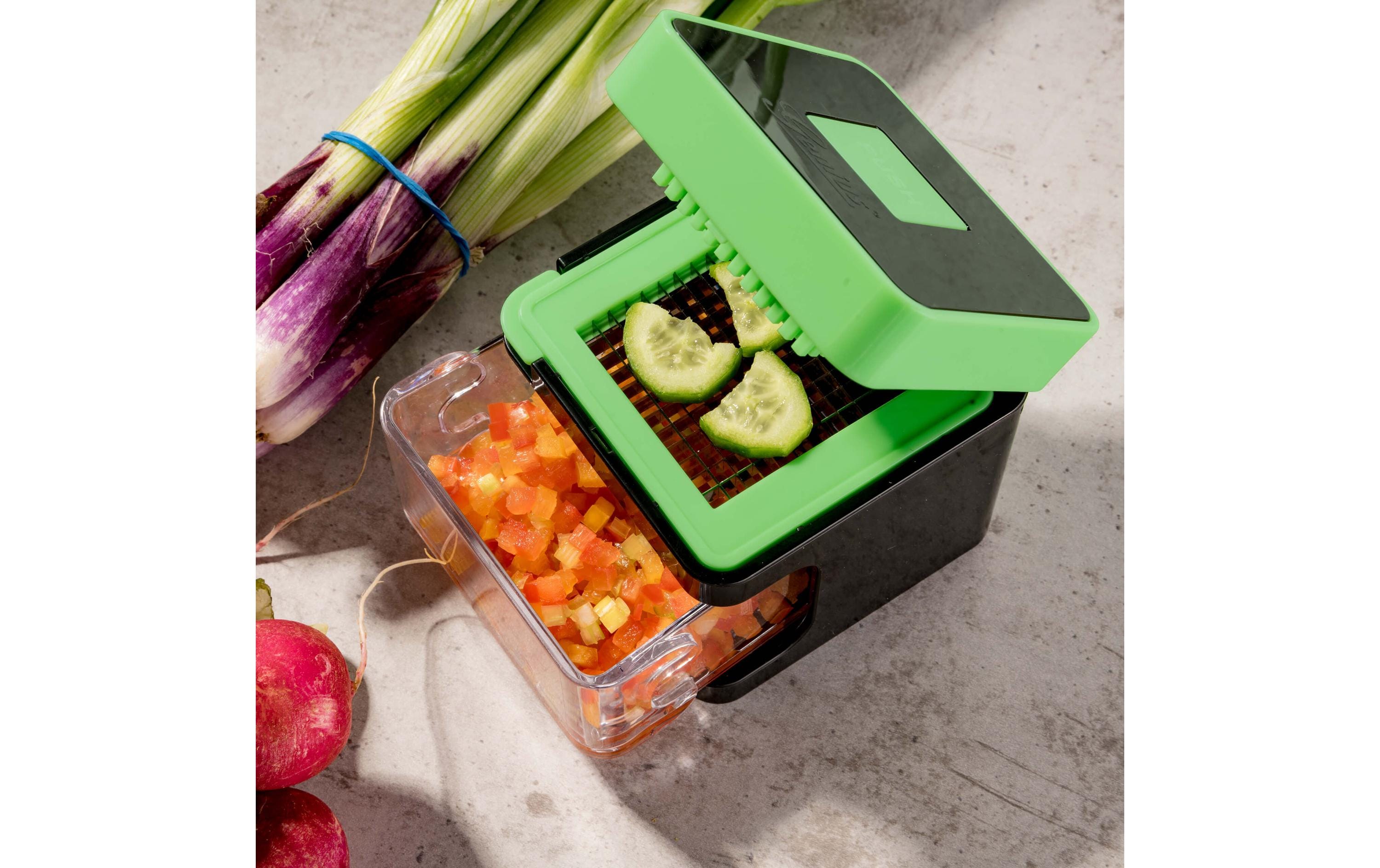 Genius Gemüseschneider Nicer Dicer Spicy 4-teilig, Grün