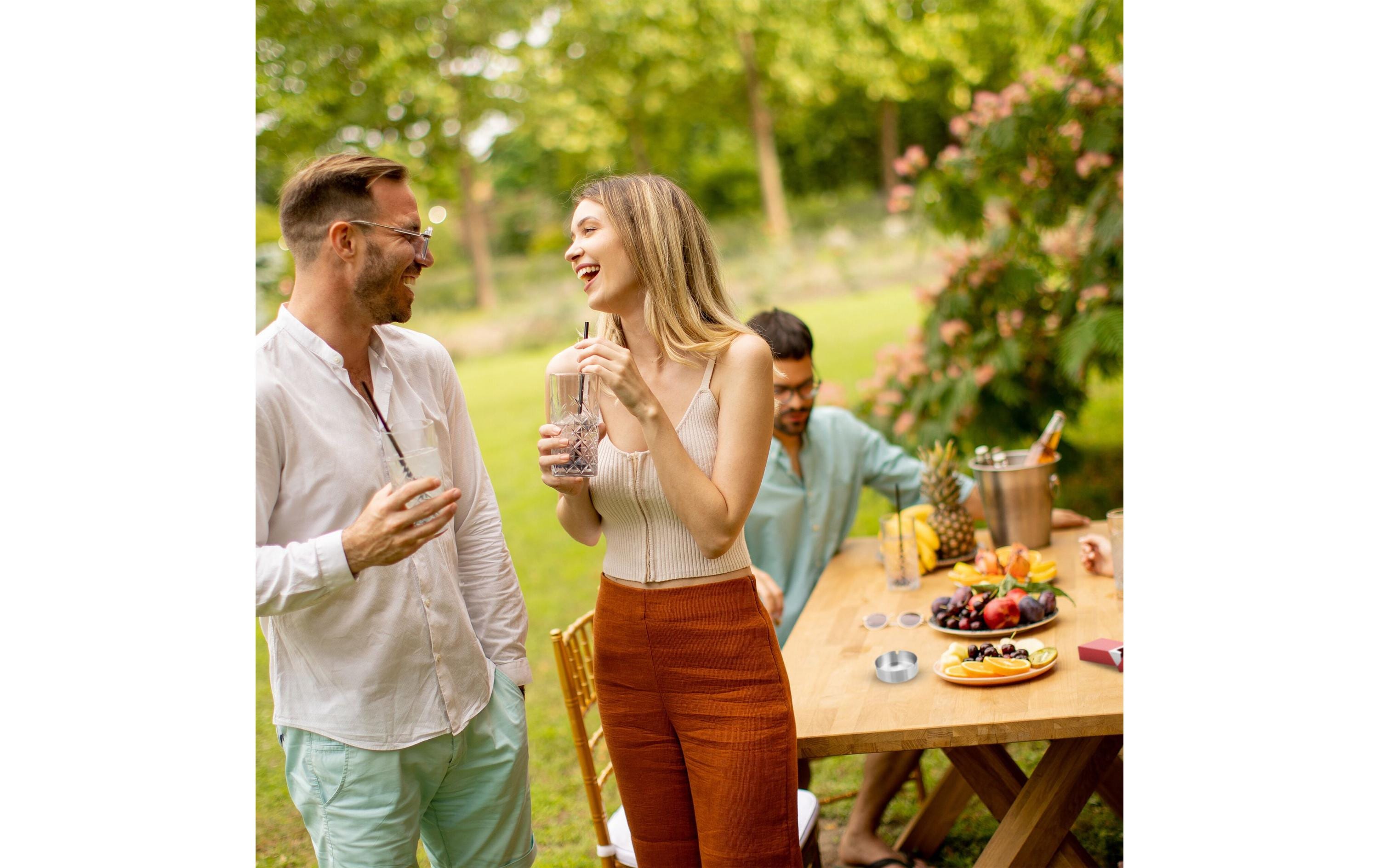 relaxdays Aschenbecher 2er Set Silber