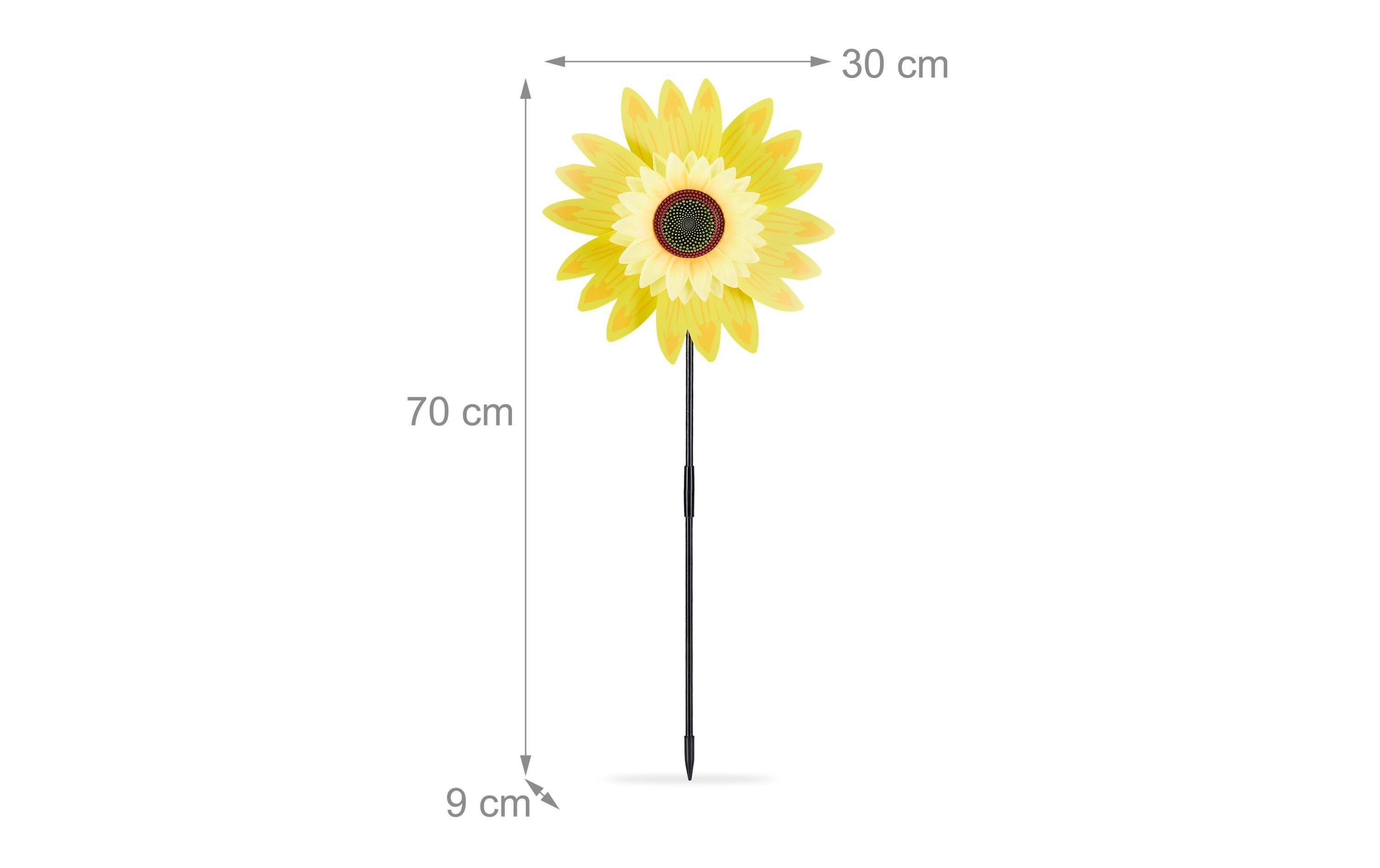 relaxdays Windrad Sonnenblume 70 cm