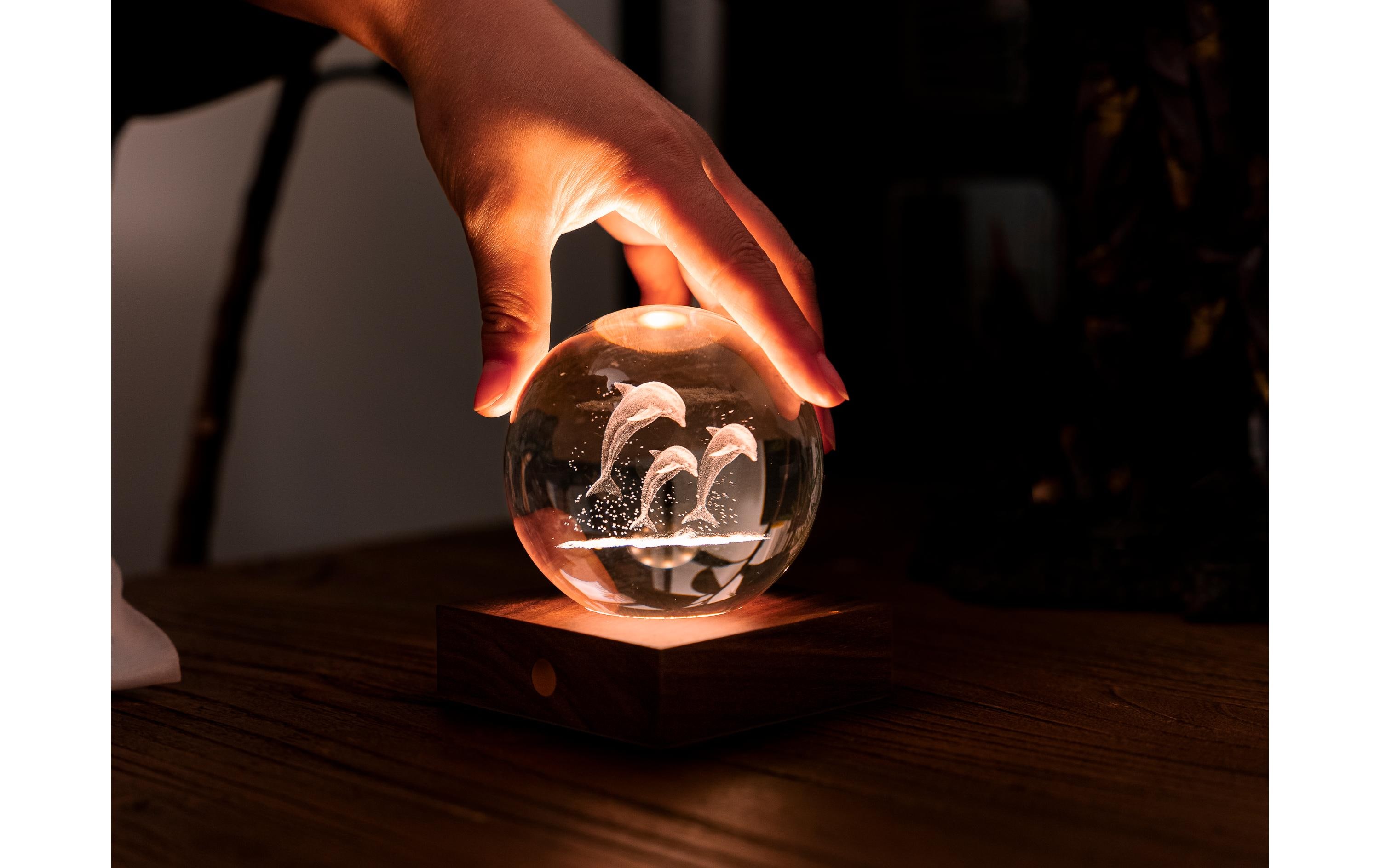 Gingko LED Stimmungslicht Amber Delfin Braun/Transparent