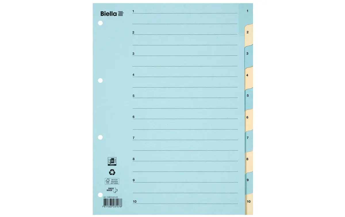 Biella Register A4 1 - 10 Karton