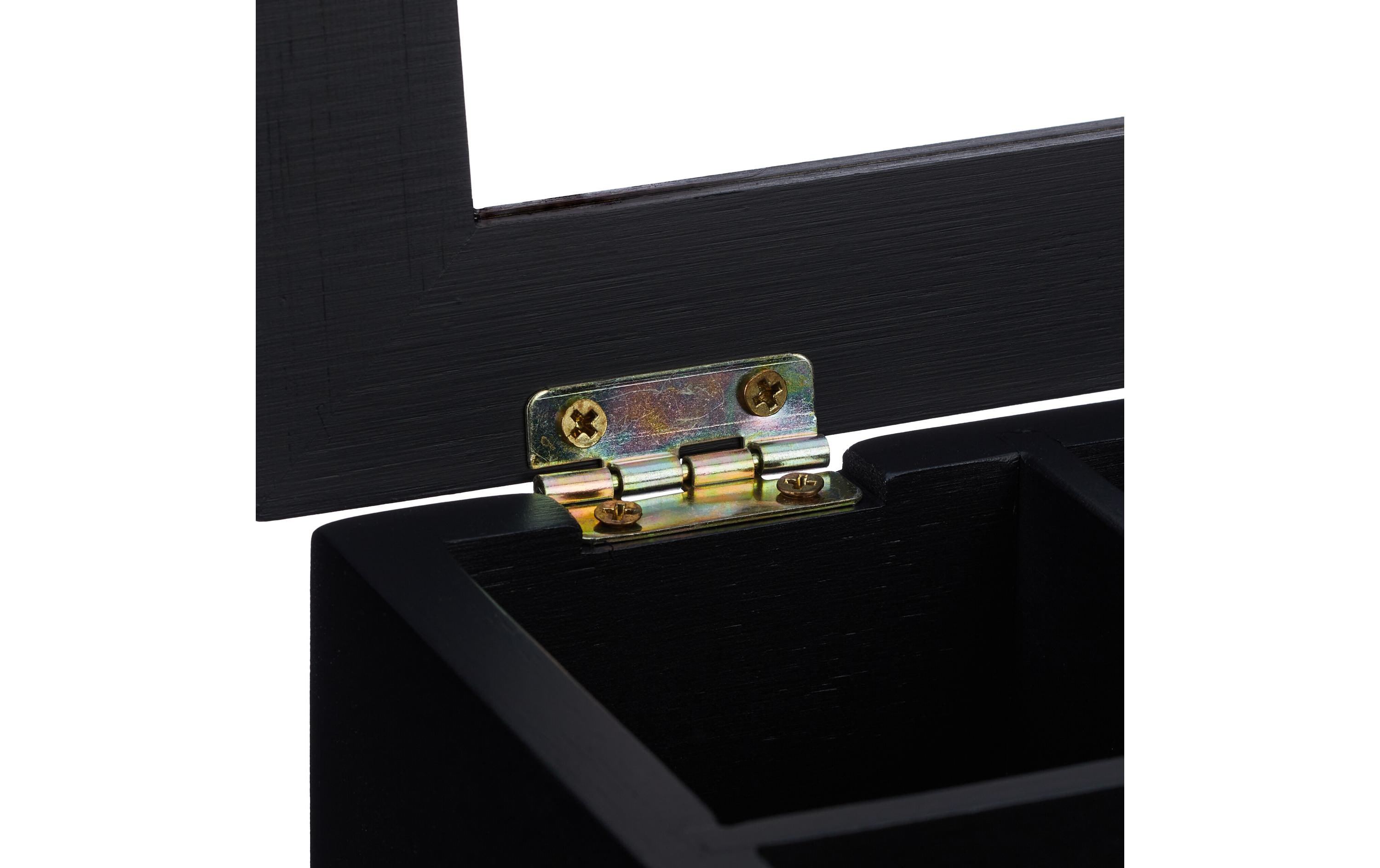 relaxdays Teebeutel-Box 6 Fächer, Schwarz/Transparent