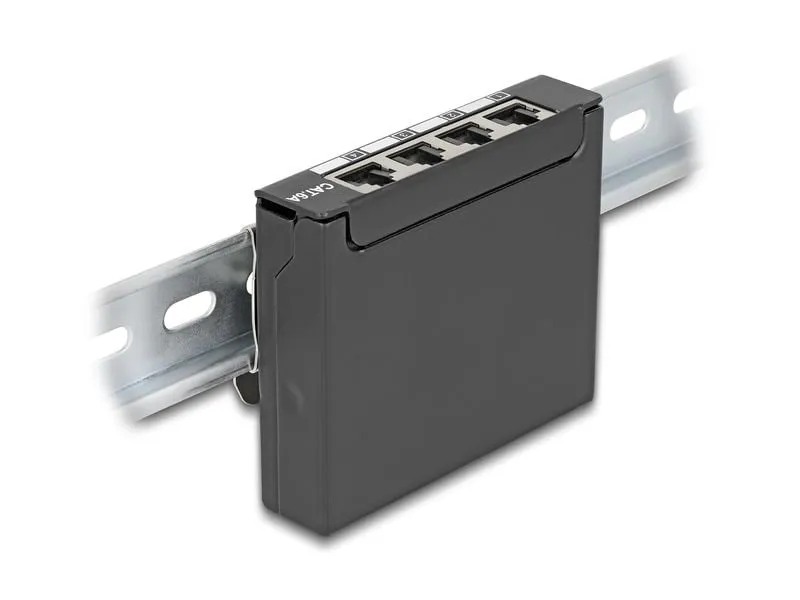 Delock Patchpanel 4-Port Desktop/DIN-Rail/Wand