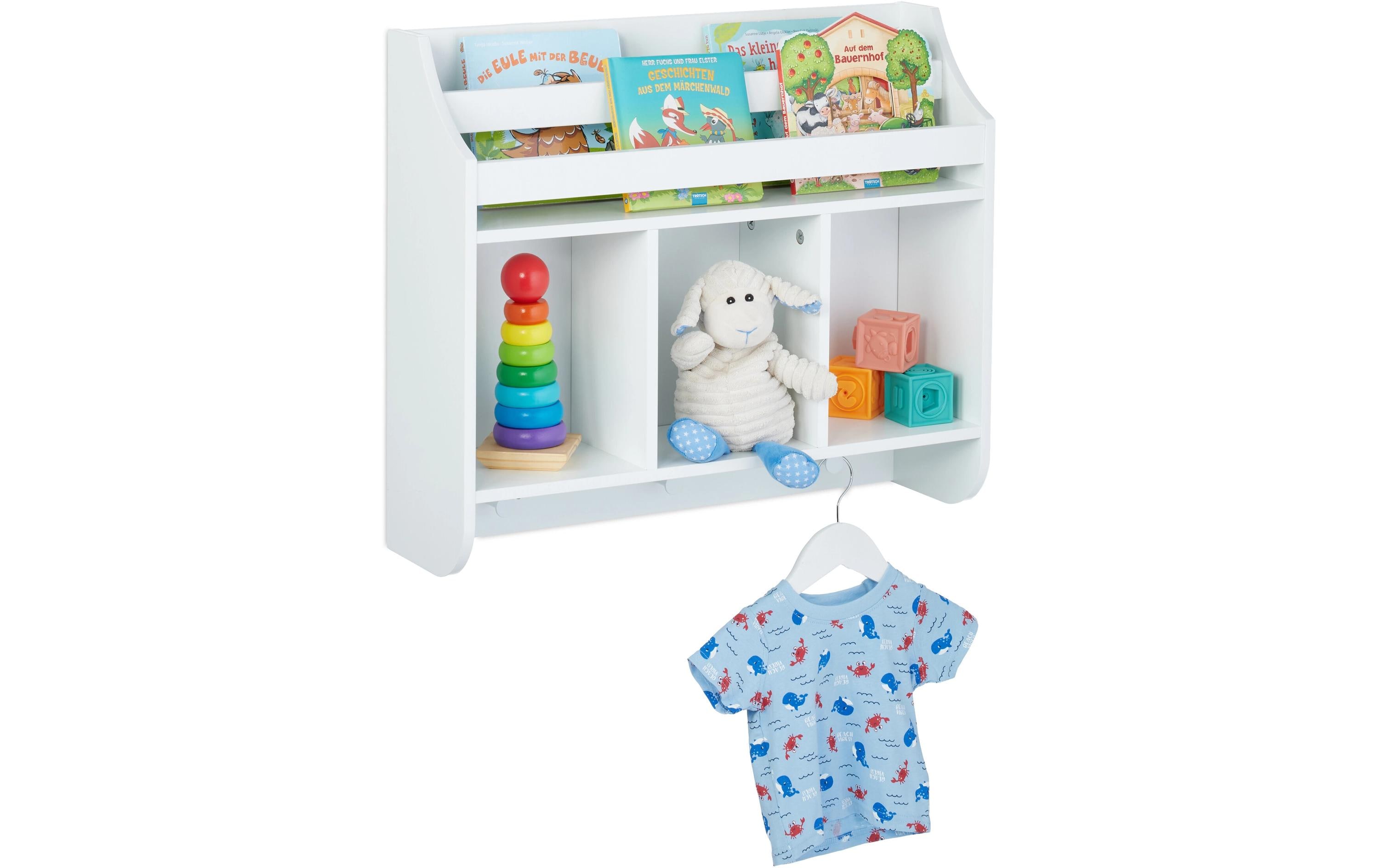 relaxdays Kinderregal mit 5 Fächern Weiss relaxdays Kinderregal mit 5 Fächern Weiss