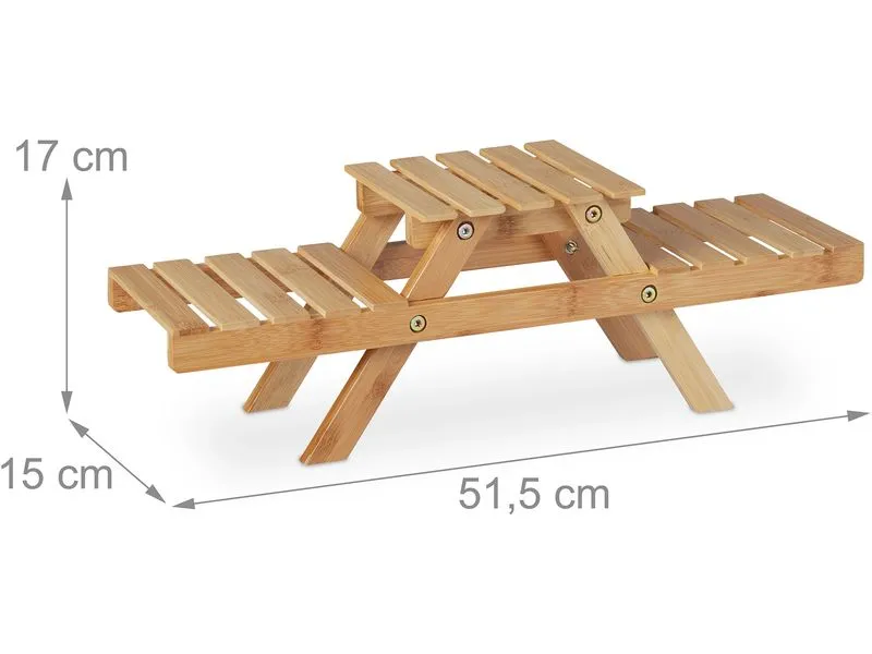 relaxdays Blumentreppe Bambus, 3 Ebenen, Natur relaxdays Blumentreppe Bambus, 3 Ebenen, Natur