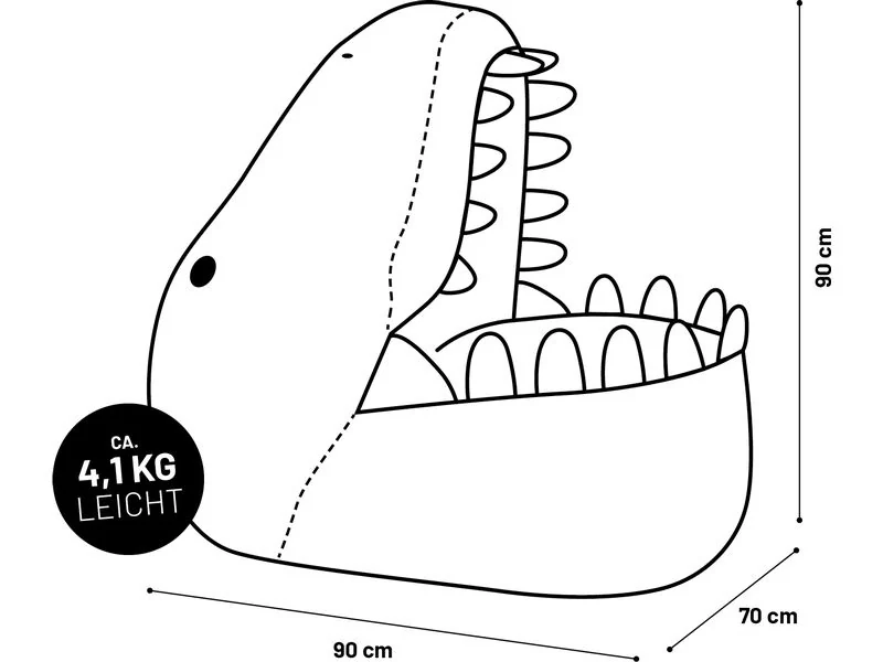 Lumaland Sitzsack Dino 270 L, Grün