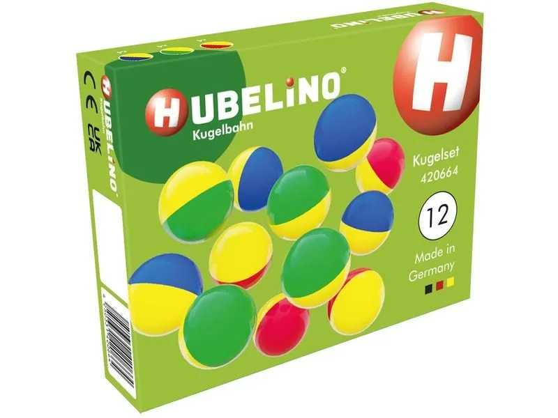 Hubelino Kugelbahn Kugelset zweifarbig 12 Teile